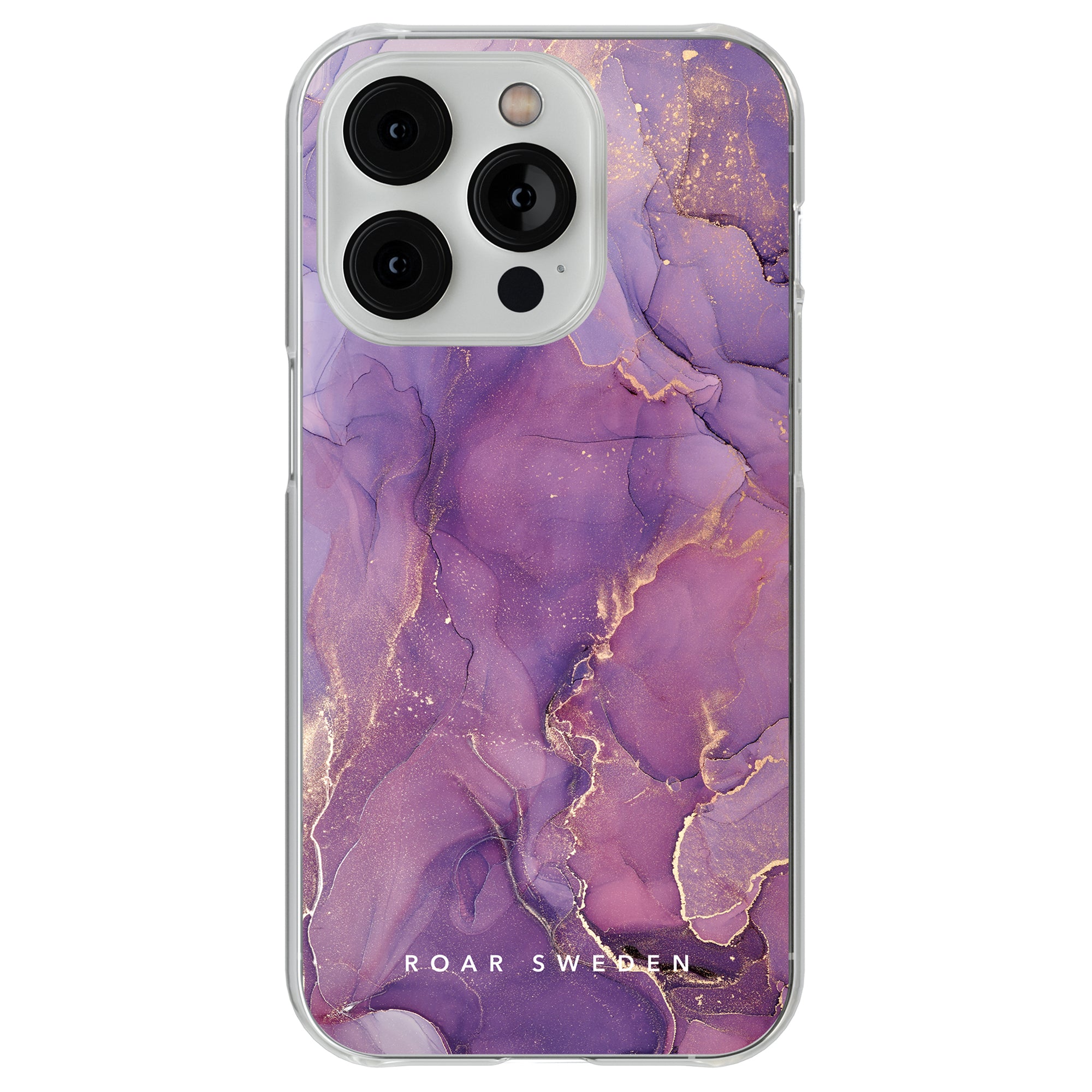 A Midnight - Clear Case, ett lila marmorfodral för iPhone 11 Pro med en touch av Marmor Magi i Skymning.