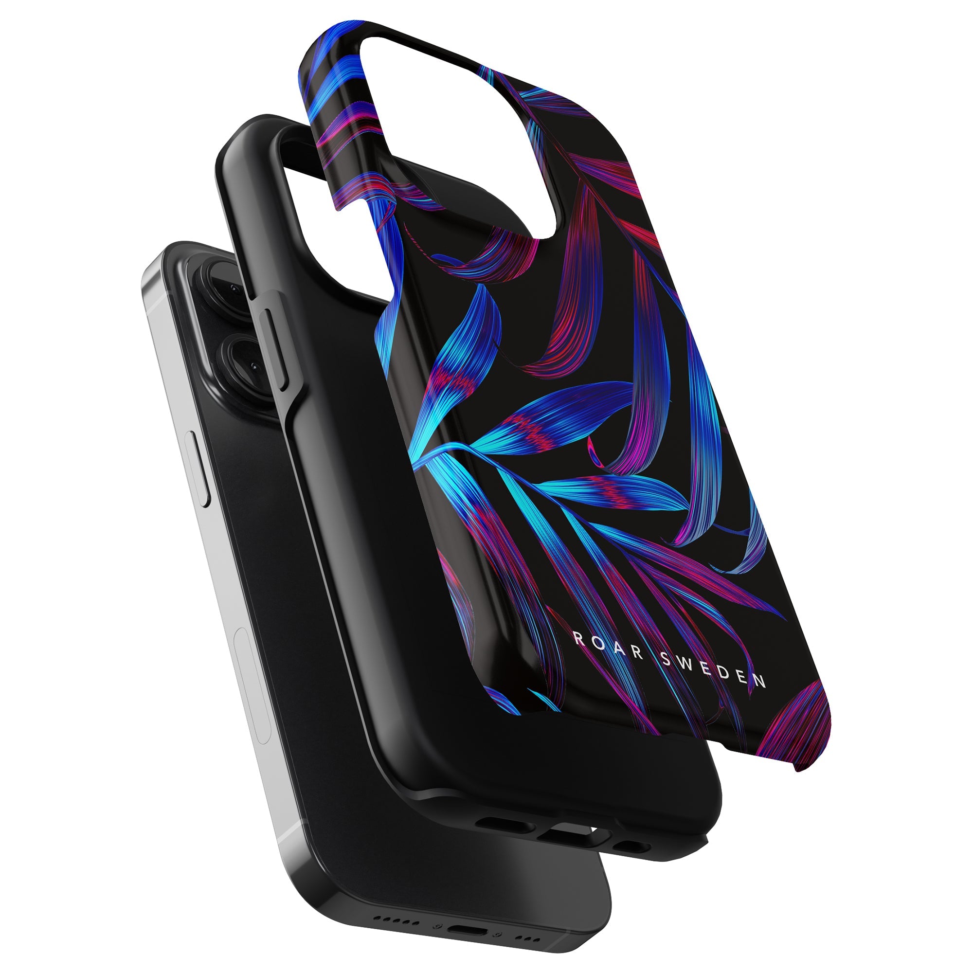 Ett tufft fodral för telefon (telefon) - iPhone 11 Pro, med en fantastisk lila och blå bladdesign inspirerad av Bioluminescence - Tufft fodral.