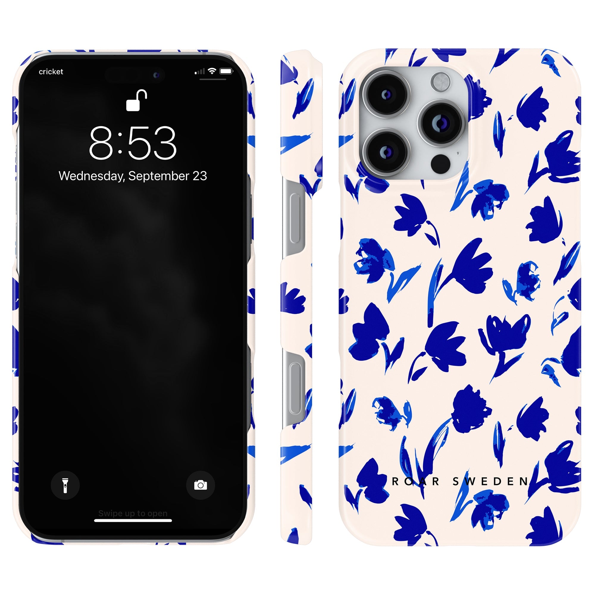 Slim mobilskal – Blue Flowers