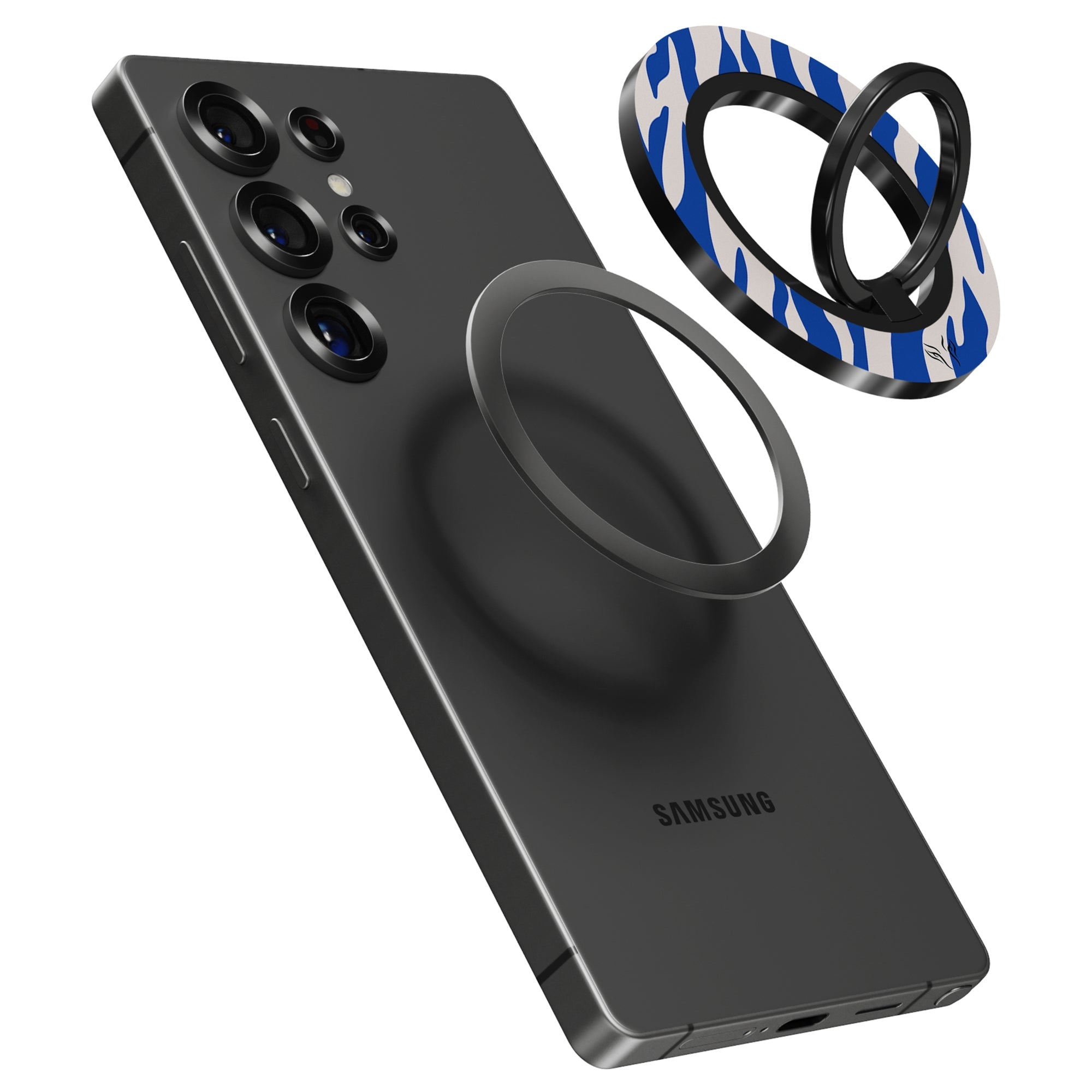 Blue Stripes - Magnetring – magnetring för mobil