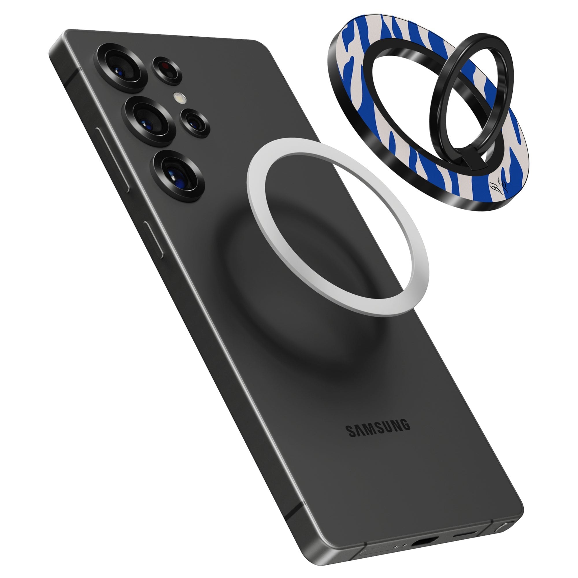 Blue Stripes - Magnetring – magnetring för mobil