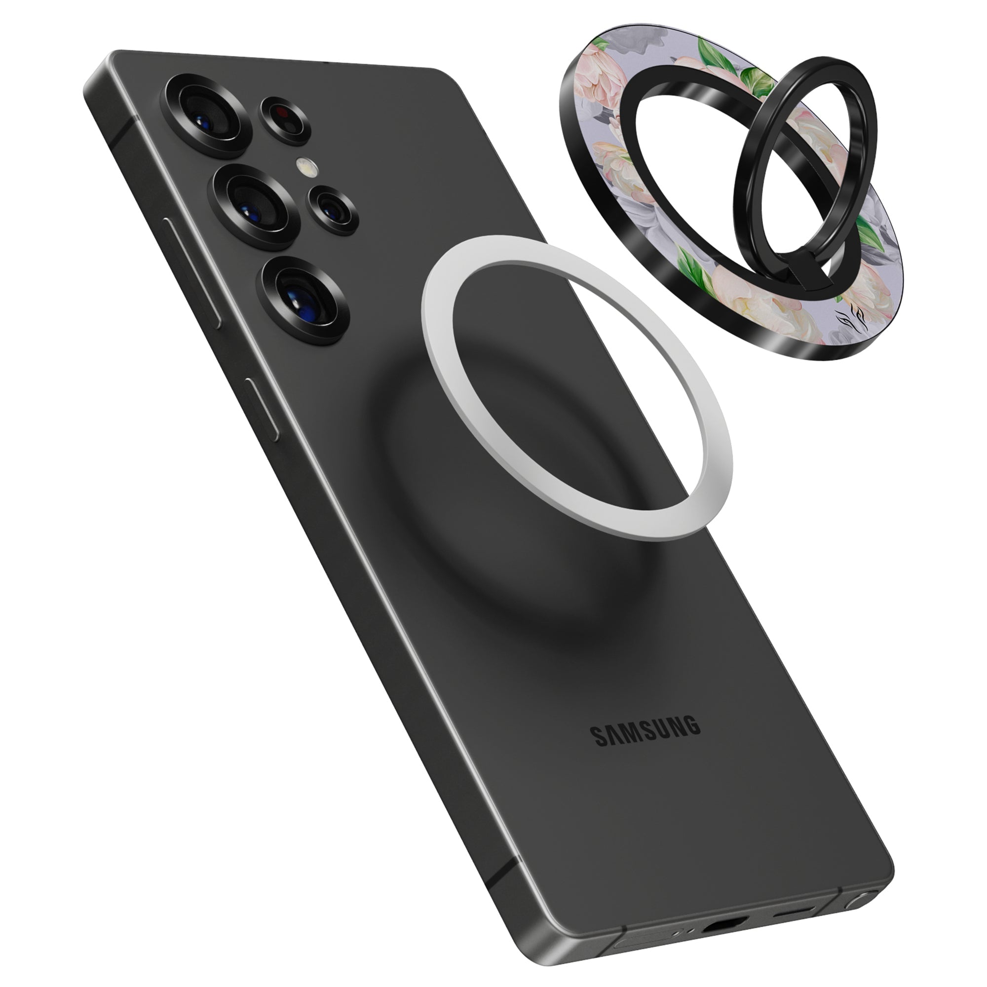 Bright Peonies - Magnetring – magnetring för mobil