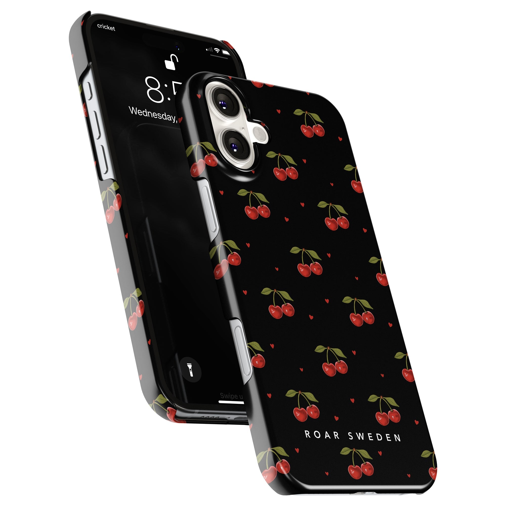 Slim mobilskal – Cherry Black