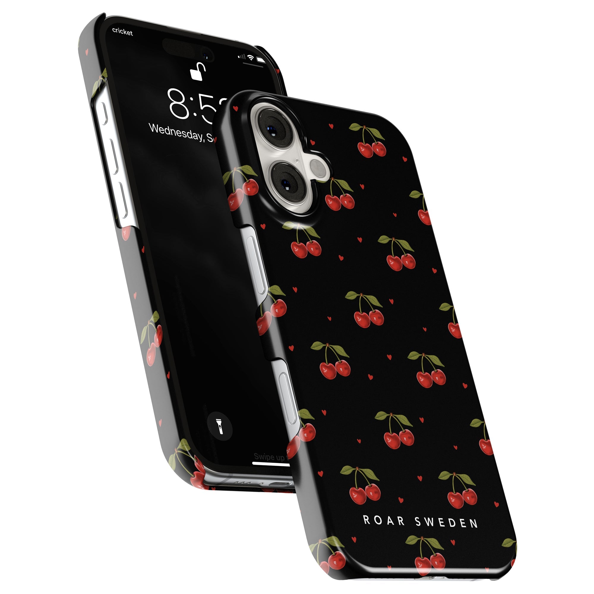 Slim mobilskal – Cherry Black