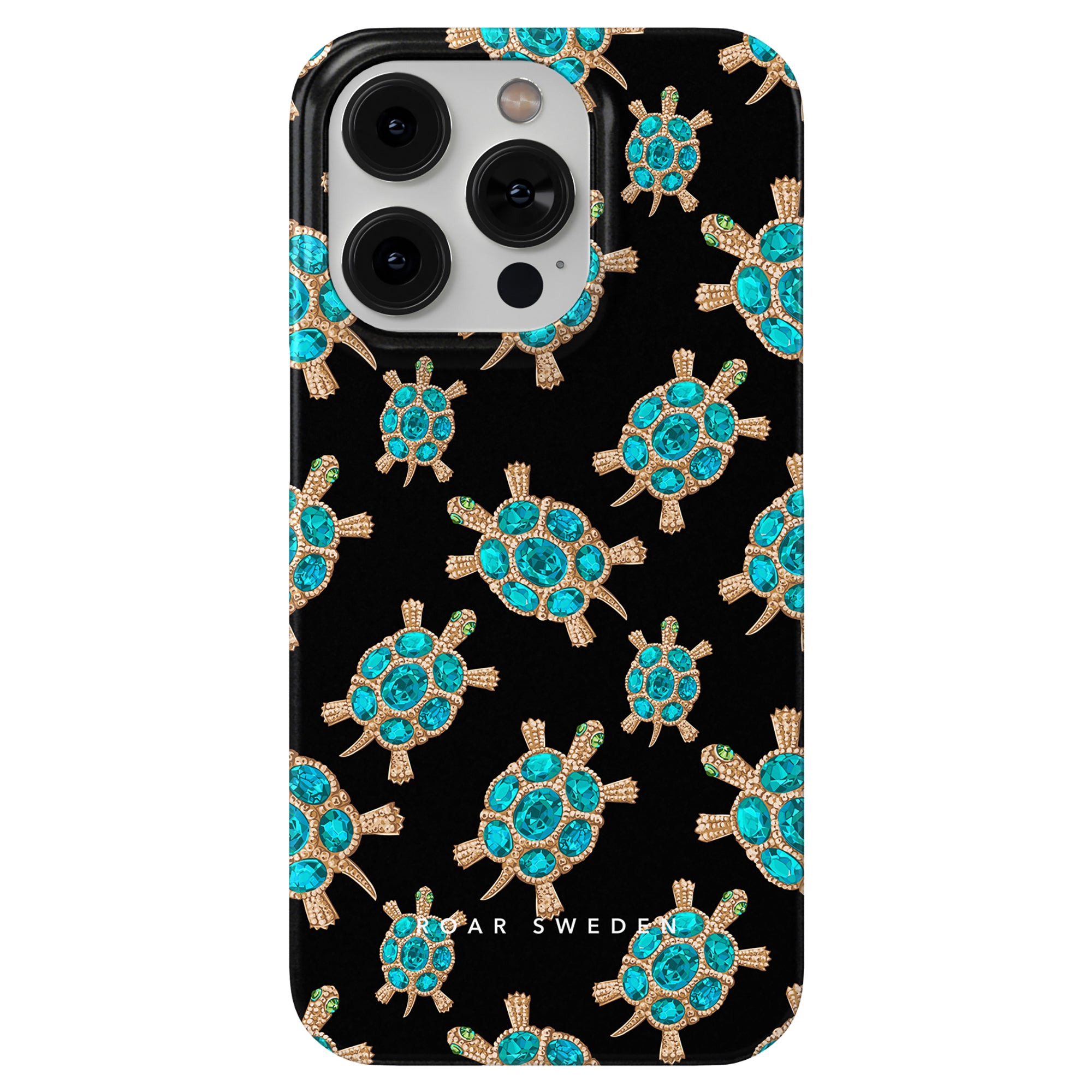 An elegant black Diamond Turtle - Slim case with turtles on it, perfect for any smartphone accessory.