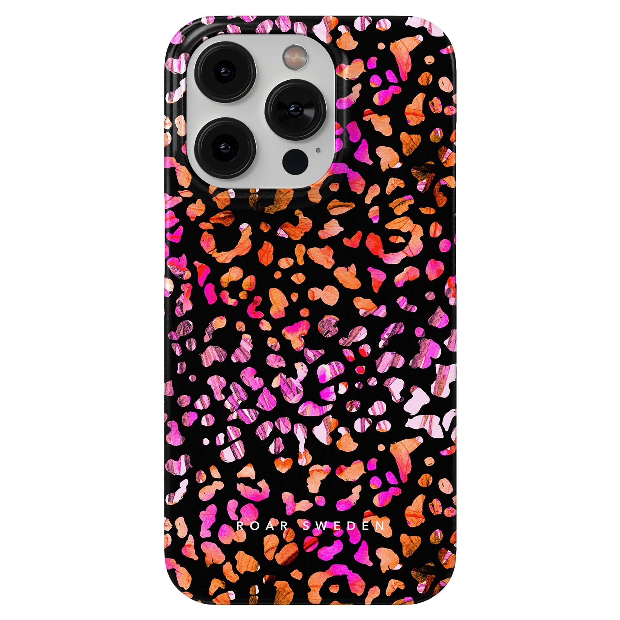 Ett rosa och orange Exotic Leopard - Tunt fodral för iPhone 11-smarttelefonen.