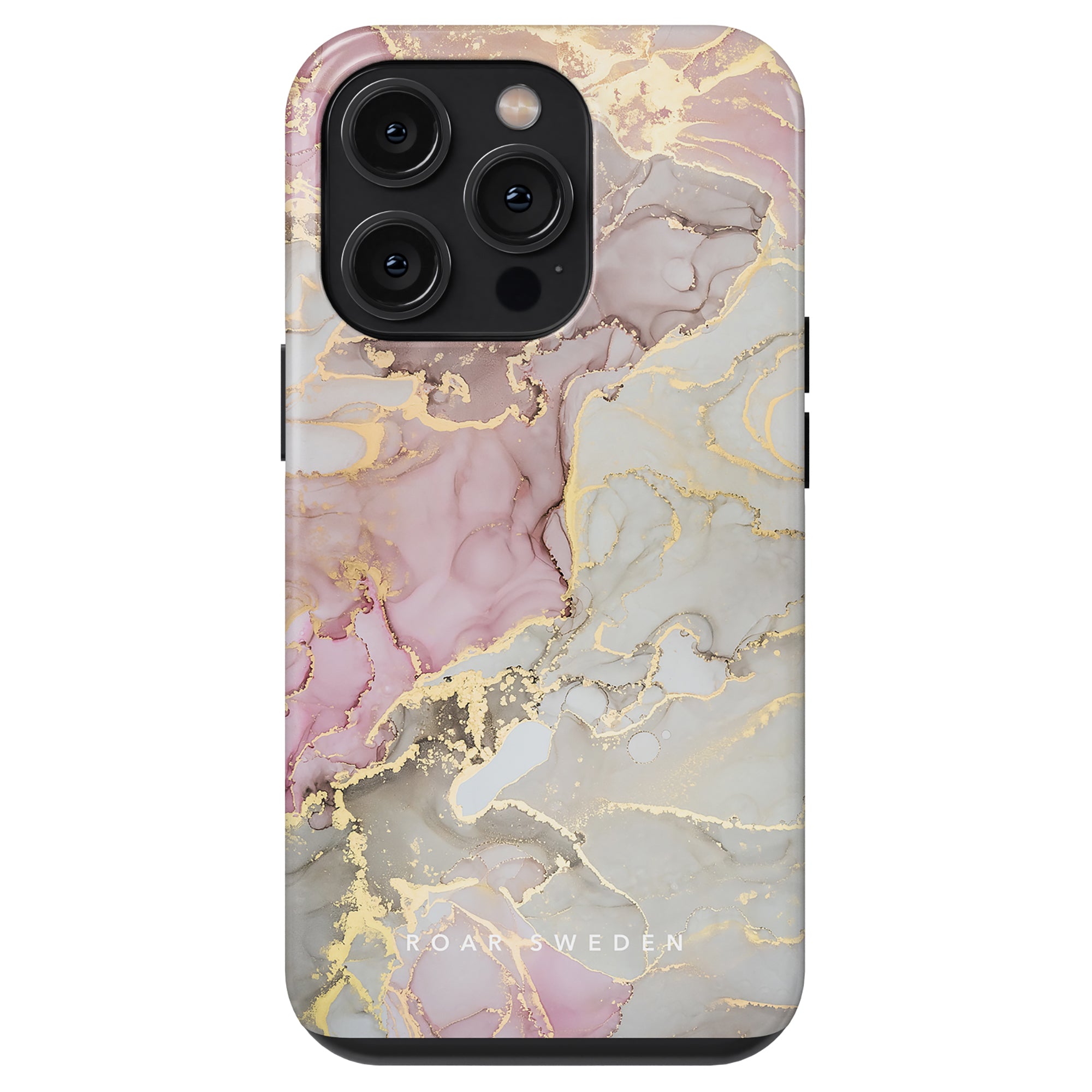 Ett Glitter - Tufft fodral telefonfodral för iphone 11. Detta telefonfodral är elegant och hållbart med en vacker design i rosa och guldmarmor som ger en touch av elegans till din iPhone från Printeers.