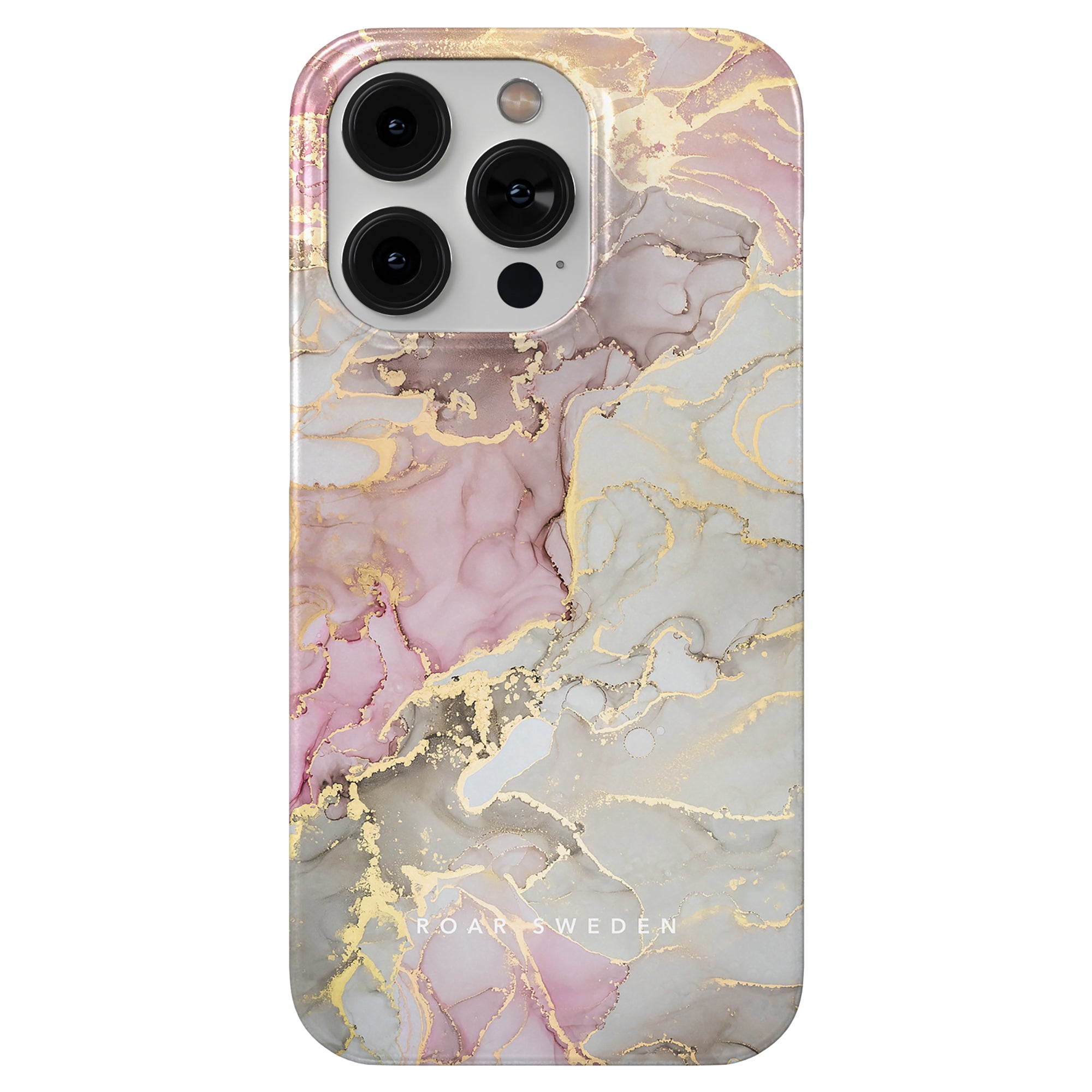 Ett telefonfodral i rosa och guld marmor med Glitter - Slim fodral för iPhone 11 från Printeers.