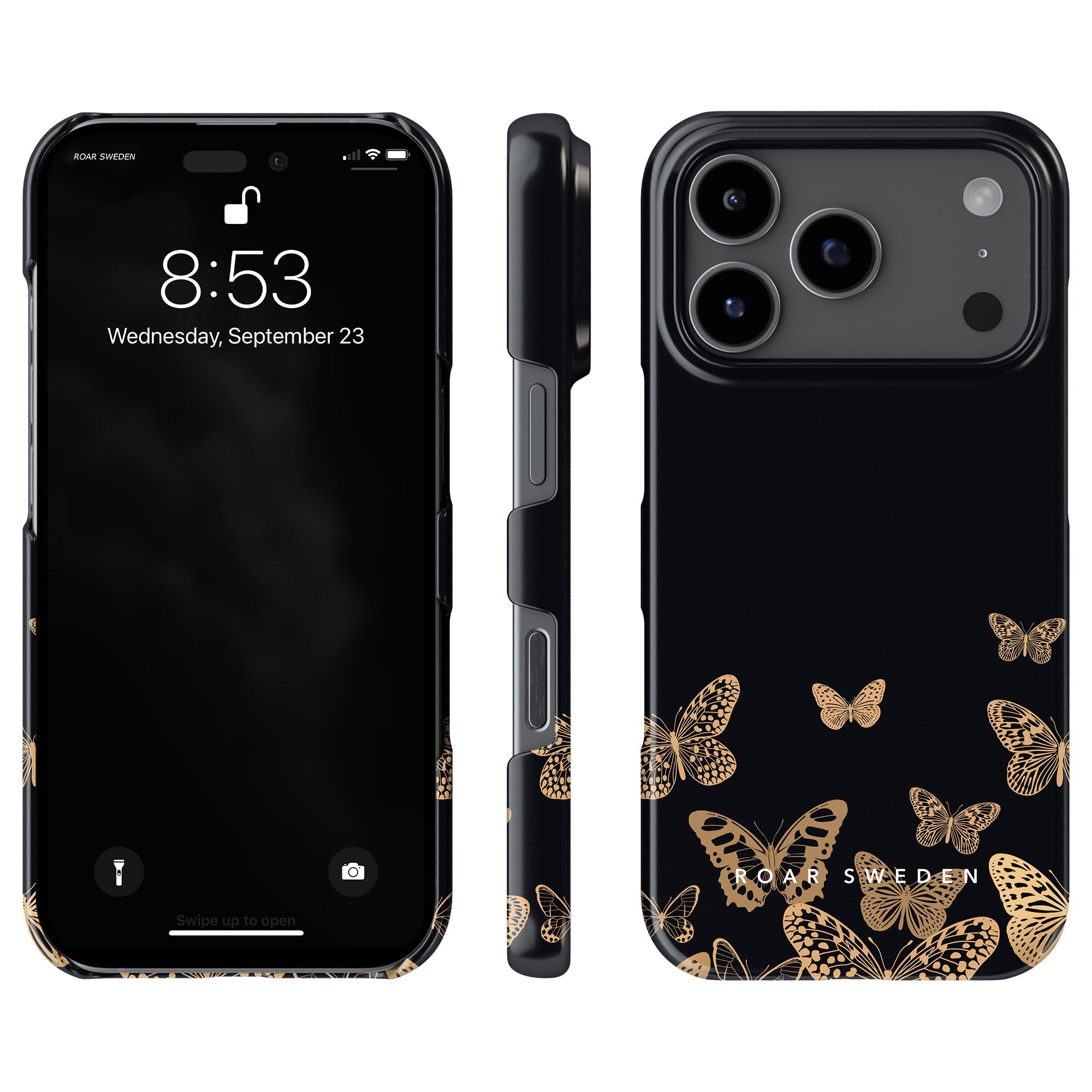 Slim mobilskal – Golden Butterflies