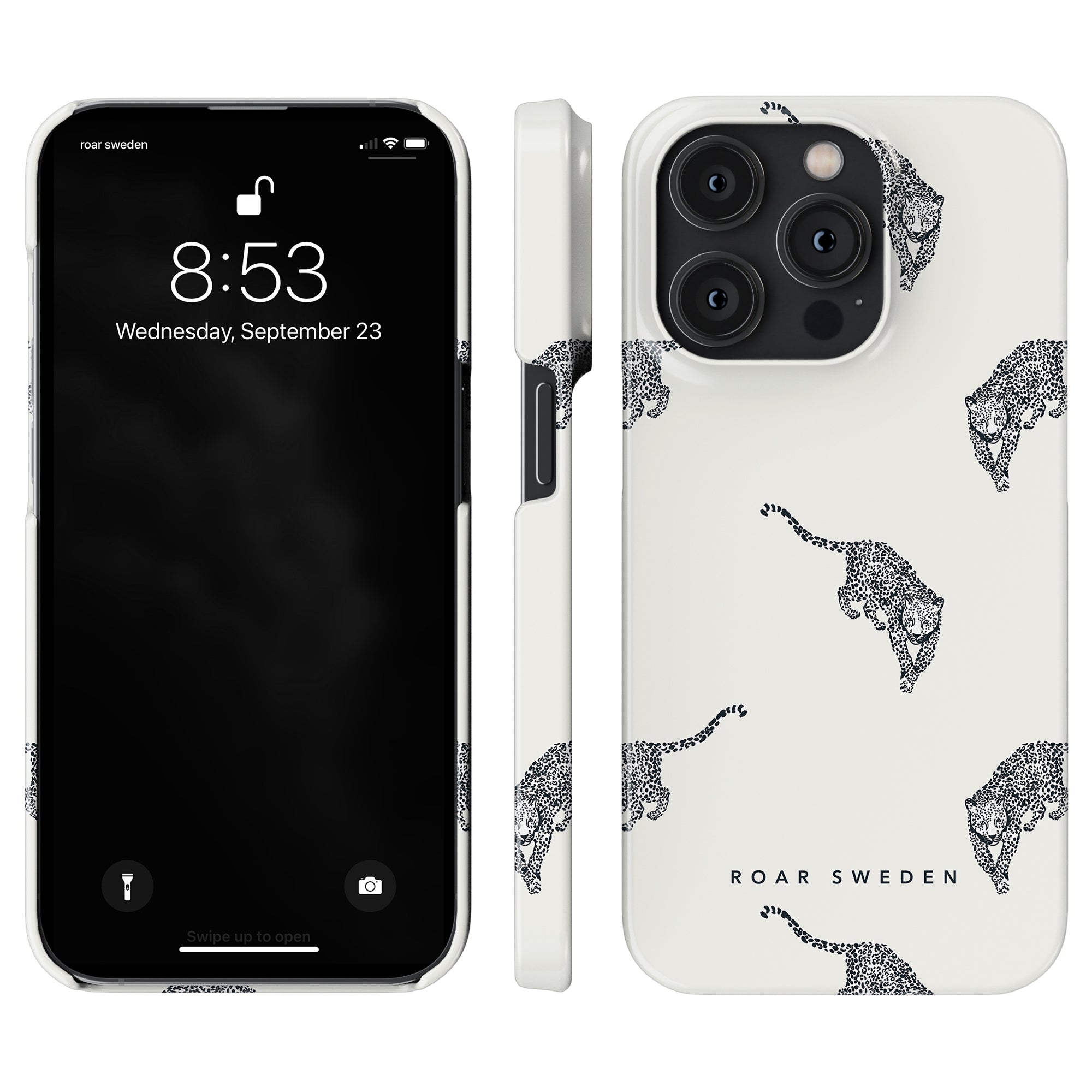 Beskrivning: Ett mobilskal med tigertryck som är Kitty Deluxe - Slim case i vitt.