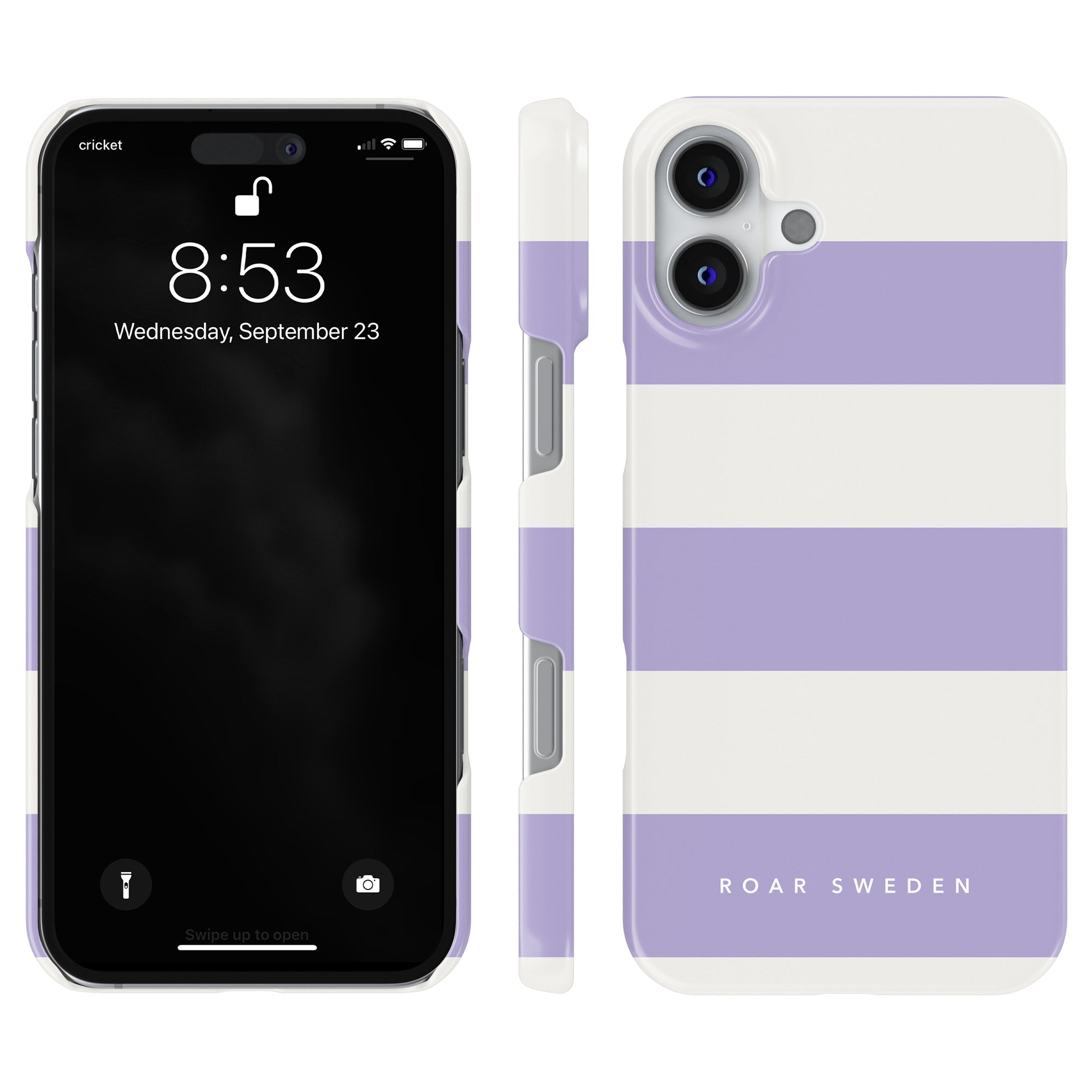 Slim mobilskal – Lavender Stripes