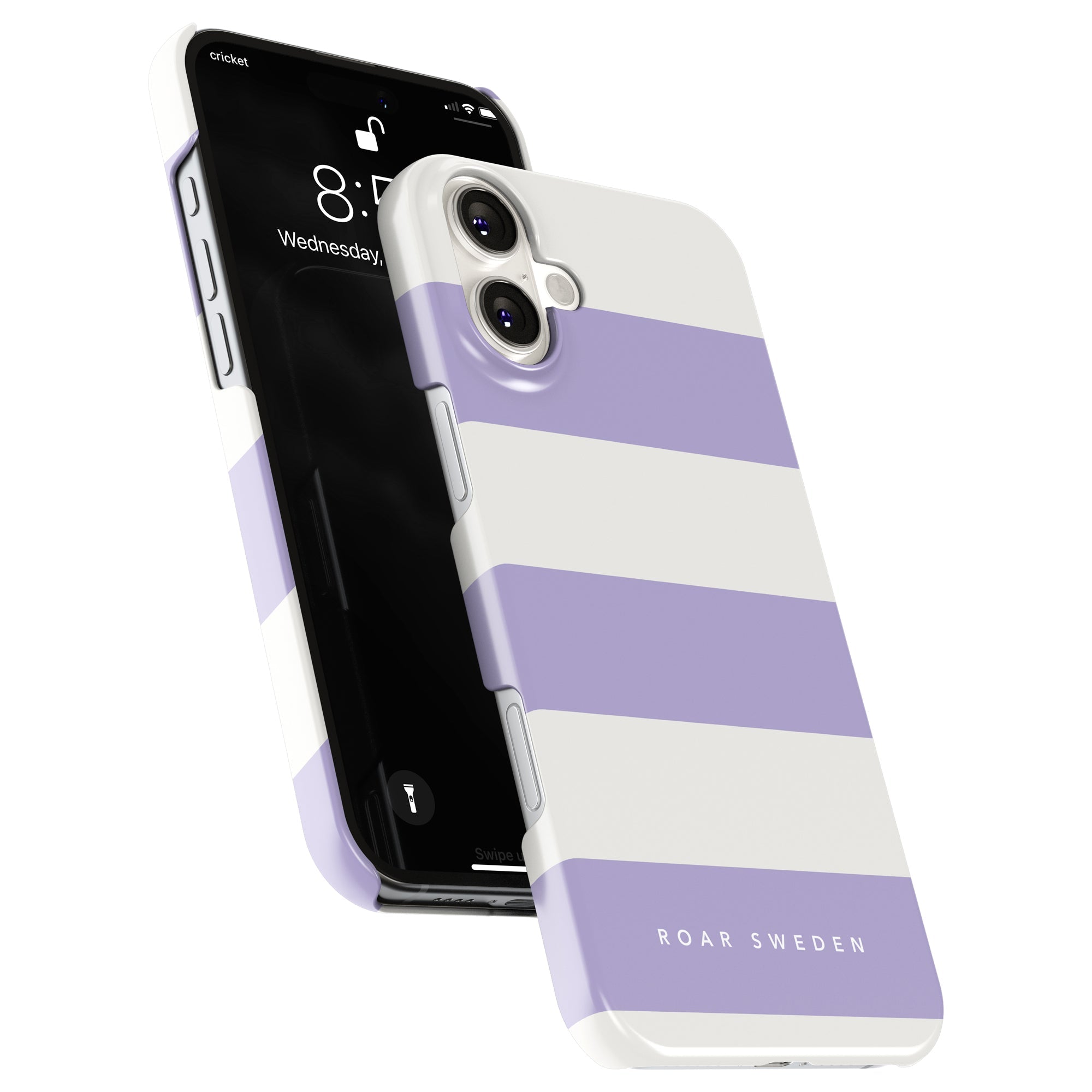 Slim mobilskal – Lavender Stripes