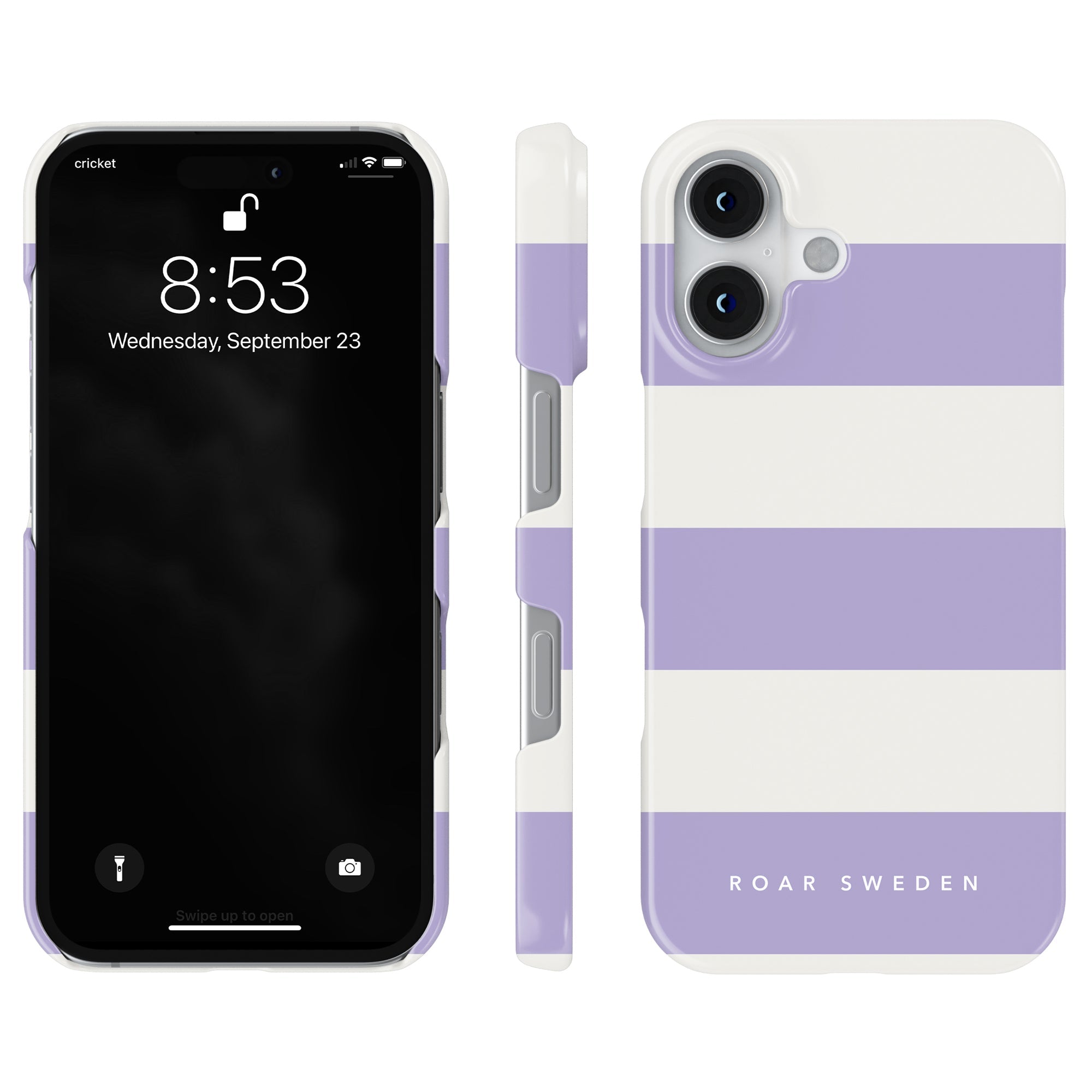 Slim mobilskal – Lavender Stripes