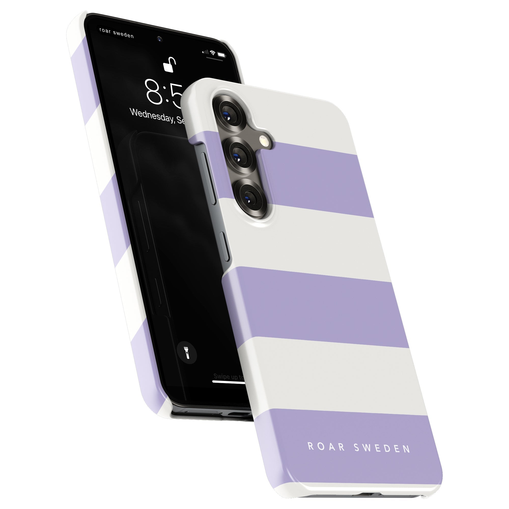 Slim mobilskal – Lavender Stripes