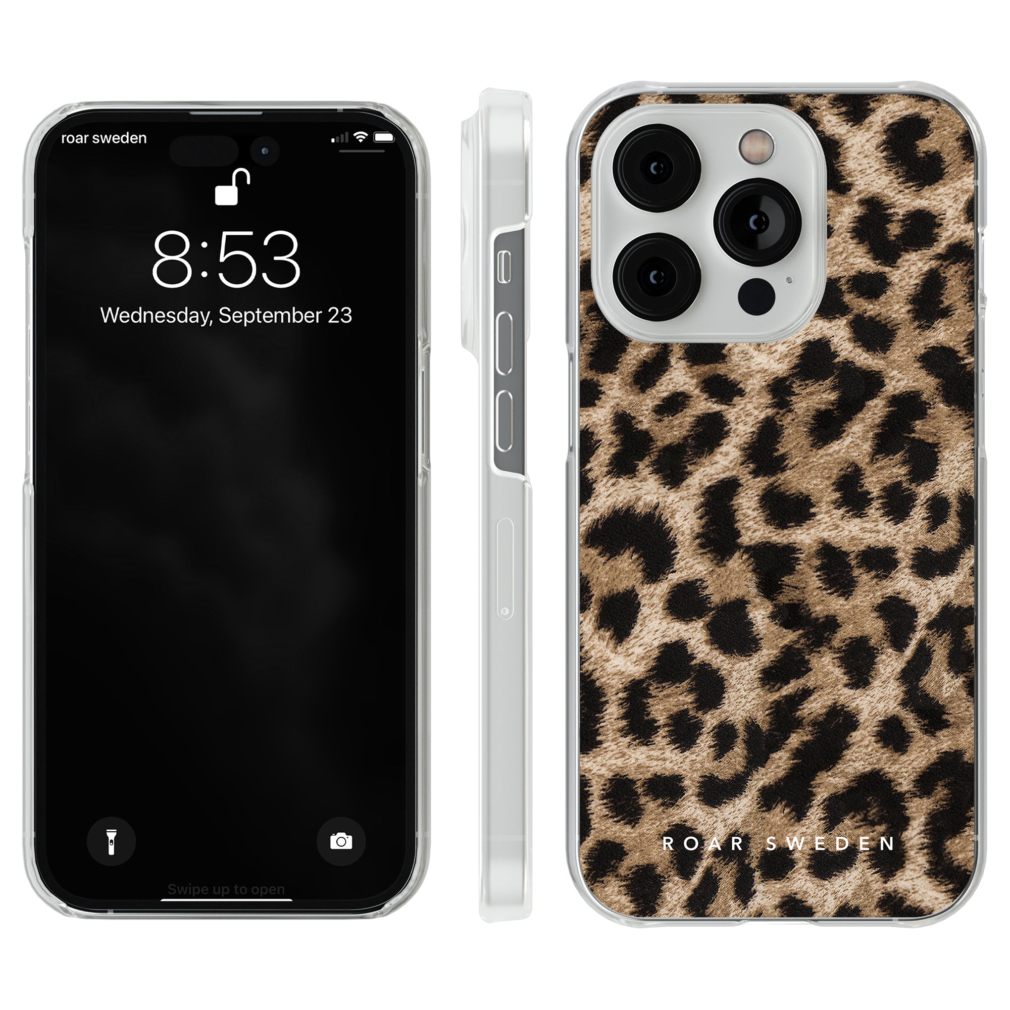 Ett leopard - genomskinligt fodral som ger tillförlitligt skydd för iPhone 11 Pro.