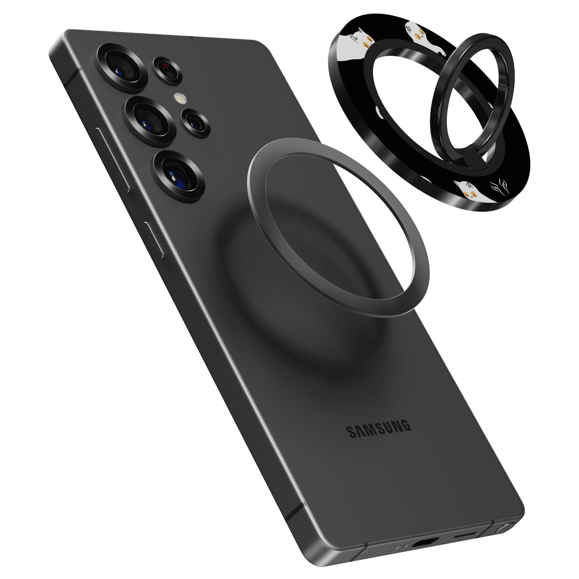 Night Cat - Magnetring – magnetring för mobil