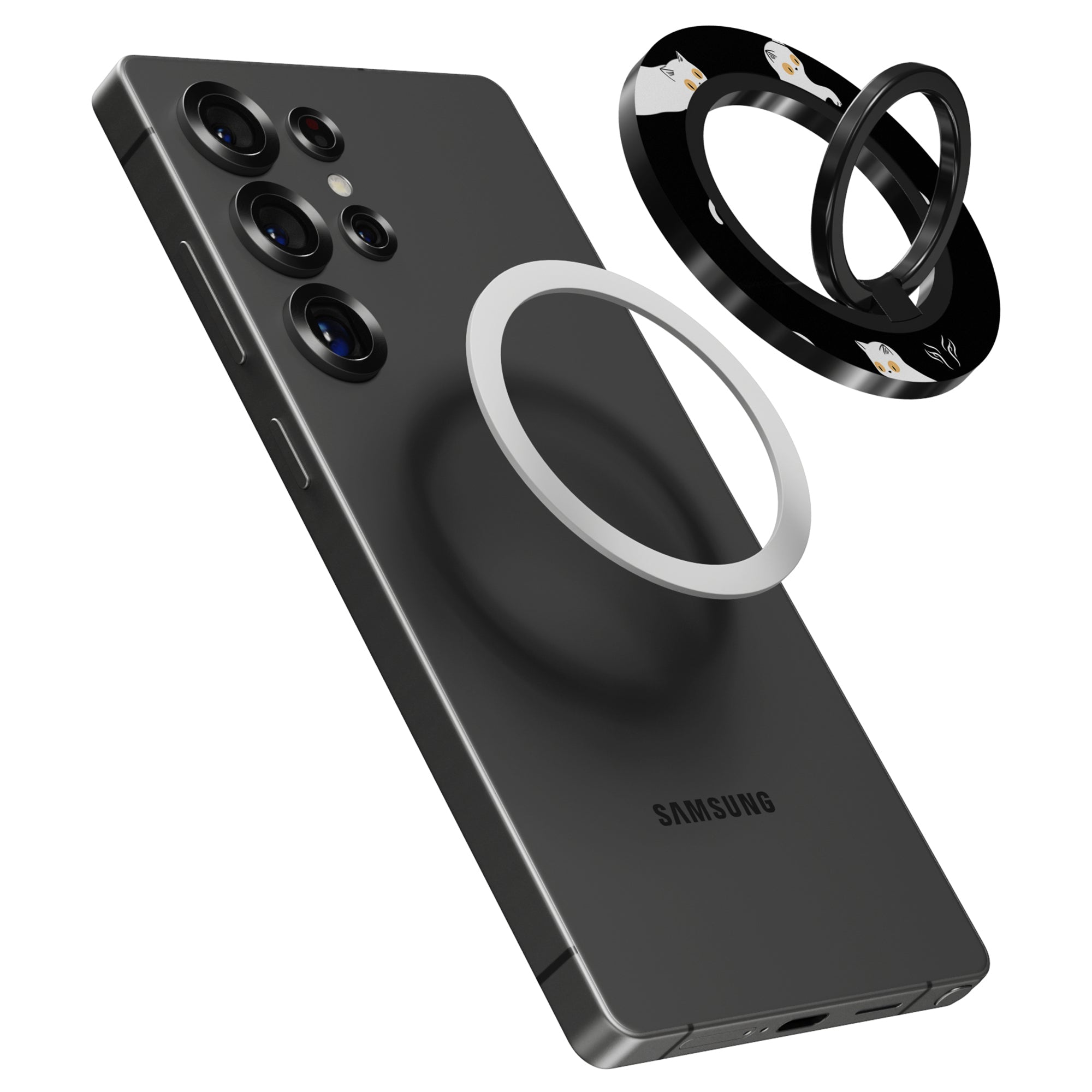 Night Cat - Magnetring – magnetring för mobil