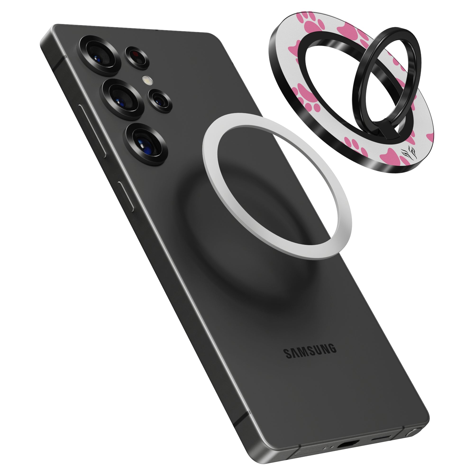 Pink Paws - Magnetring – magnetring för mobil