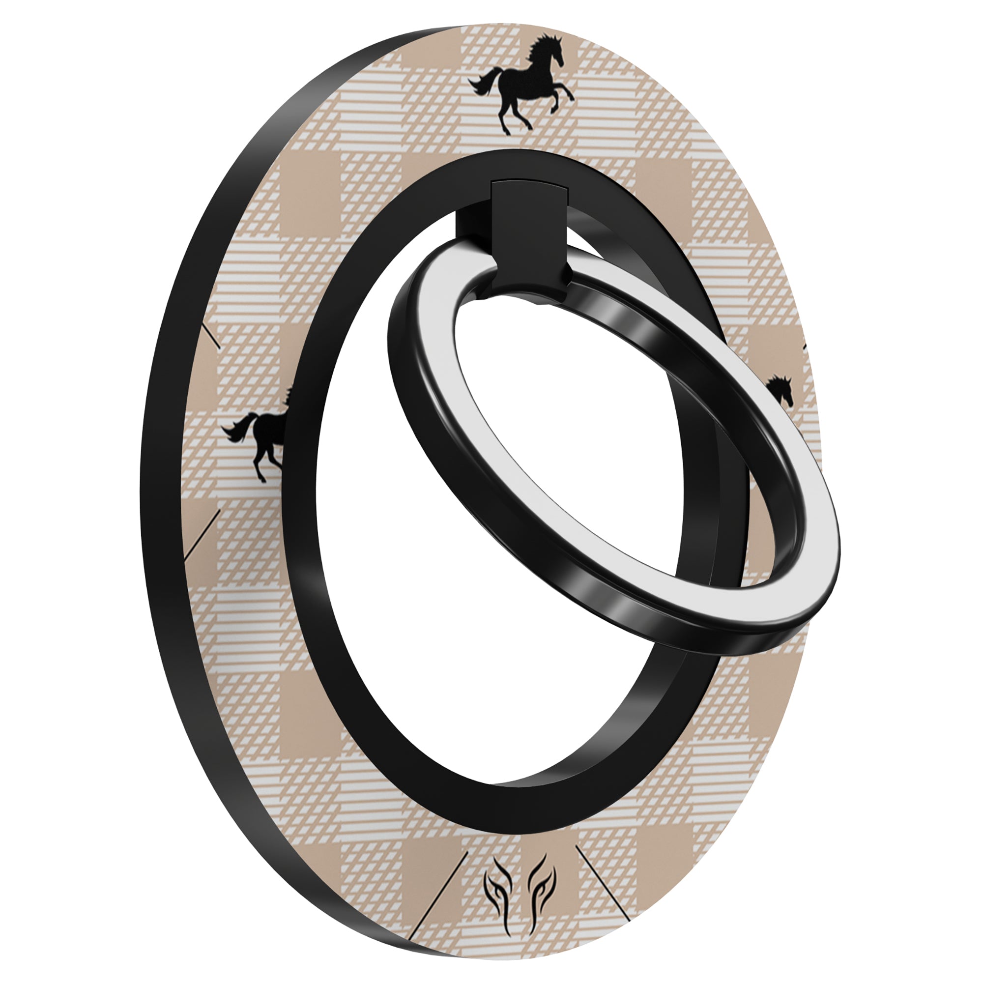 Plaid Horse Beige - Magnetring - Roar Sweden