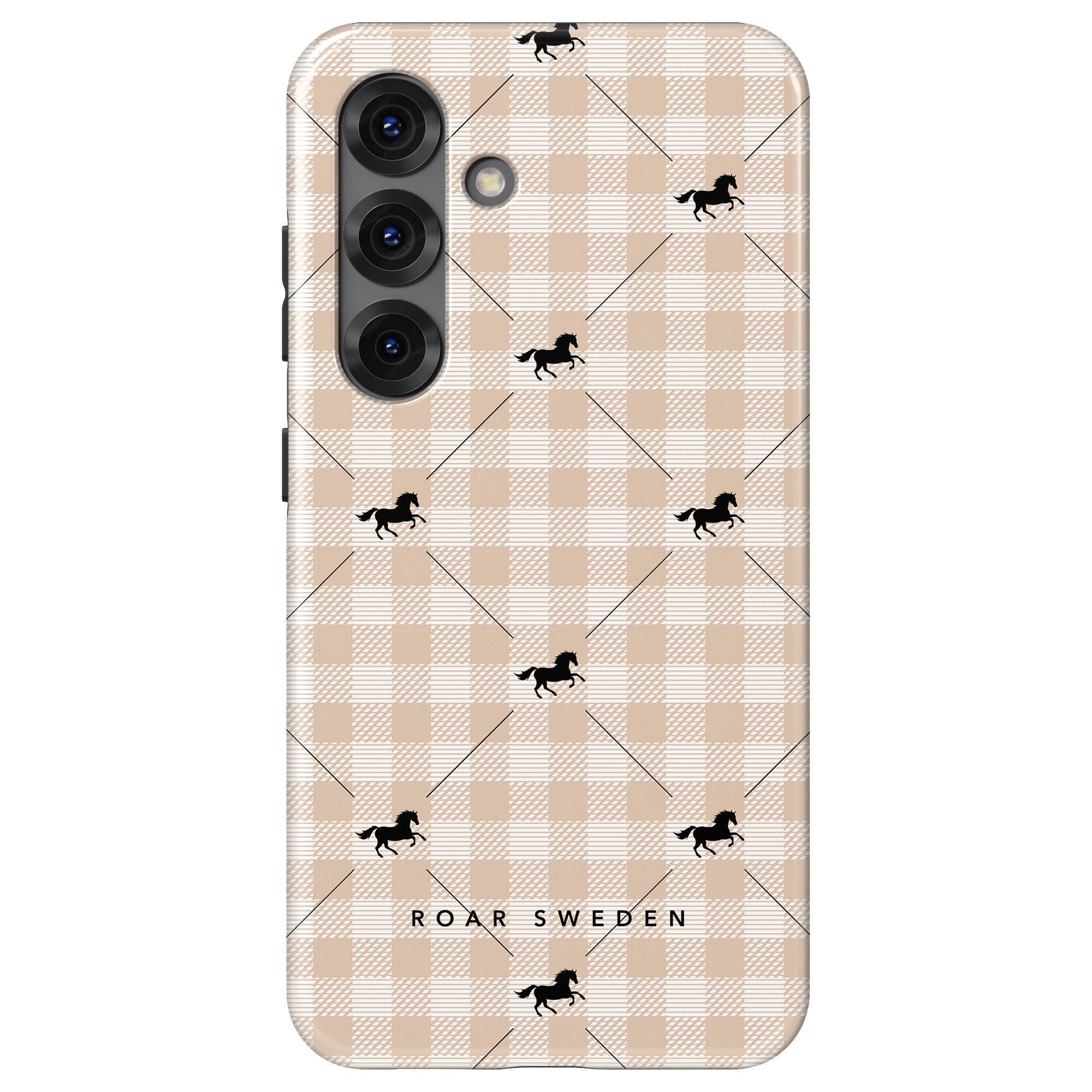 Plaid Horse Beige - Tough Case - Roar Sweden