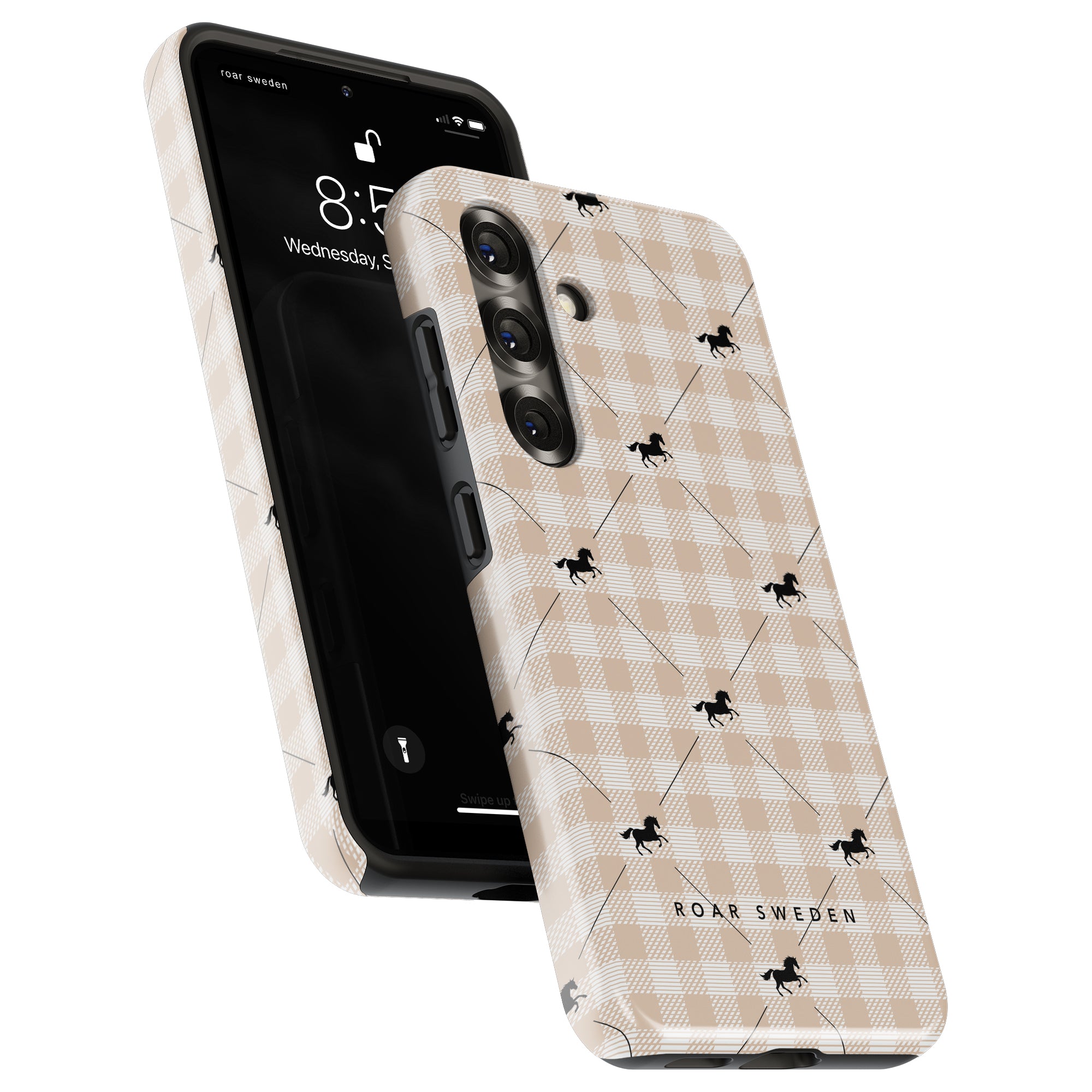 Plaid Horse Beige - Tough Case - Roar Sweden
