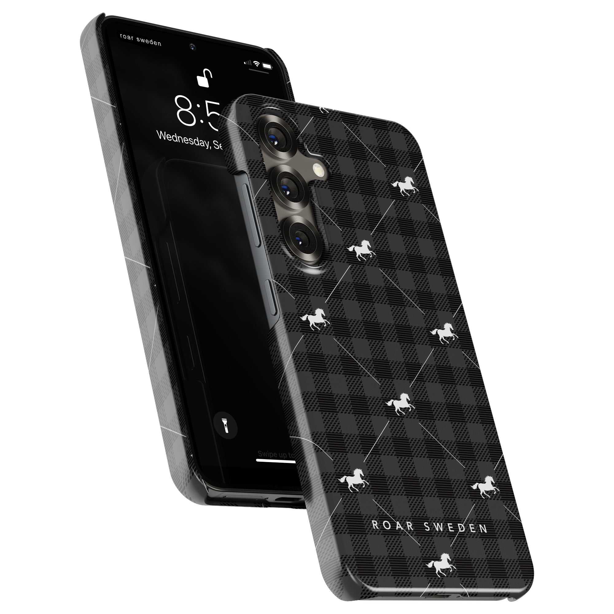 Plaid Horse Slim mobilskal – Plaid Horse Black