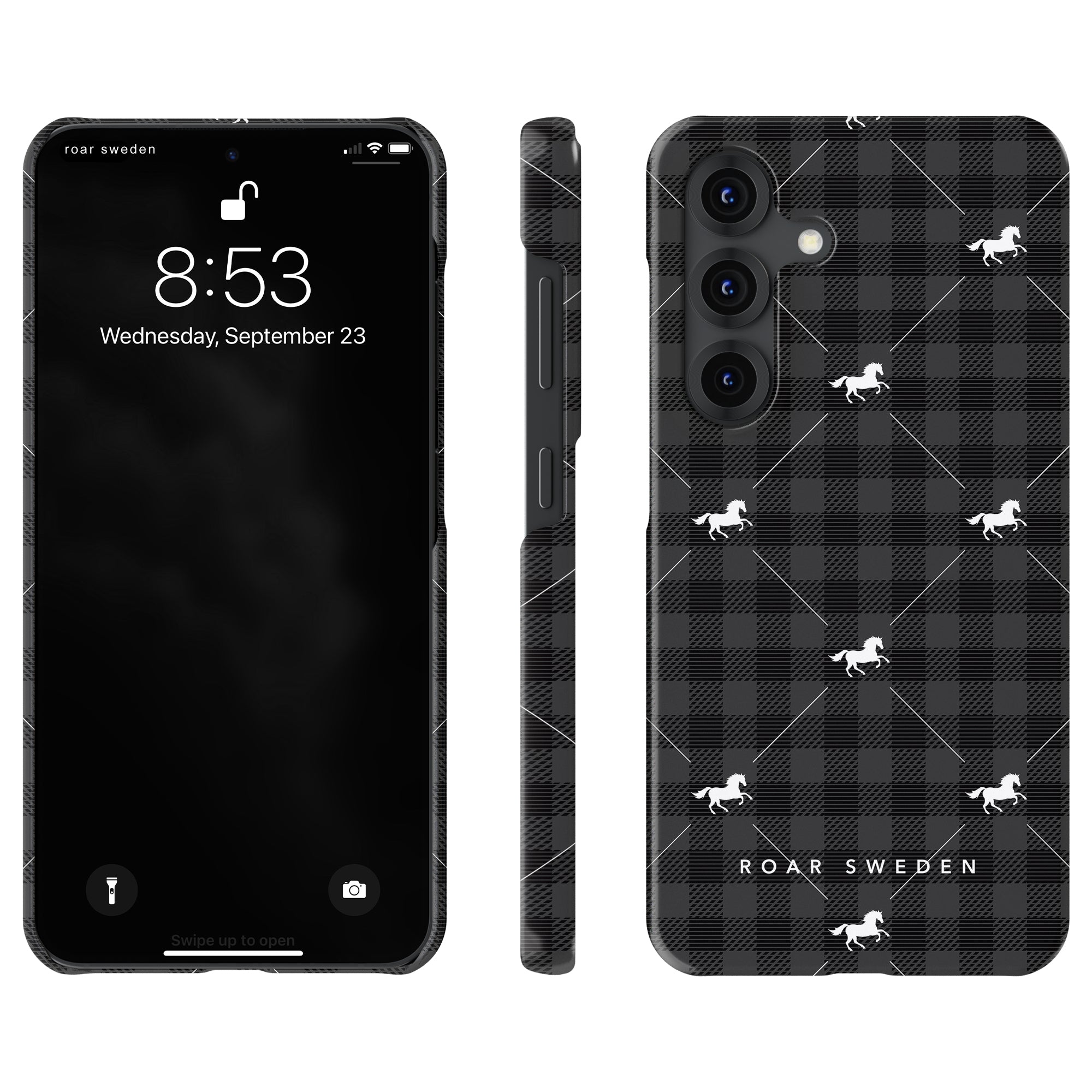 Plaid Horse Slim mobilskal – Plaid Horse Black