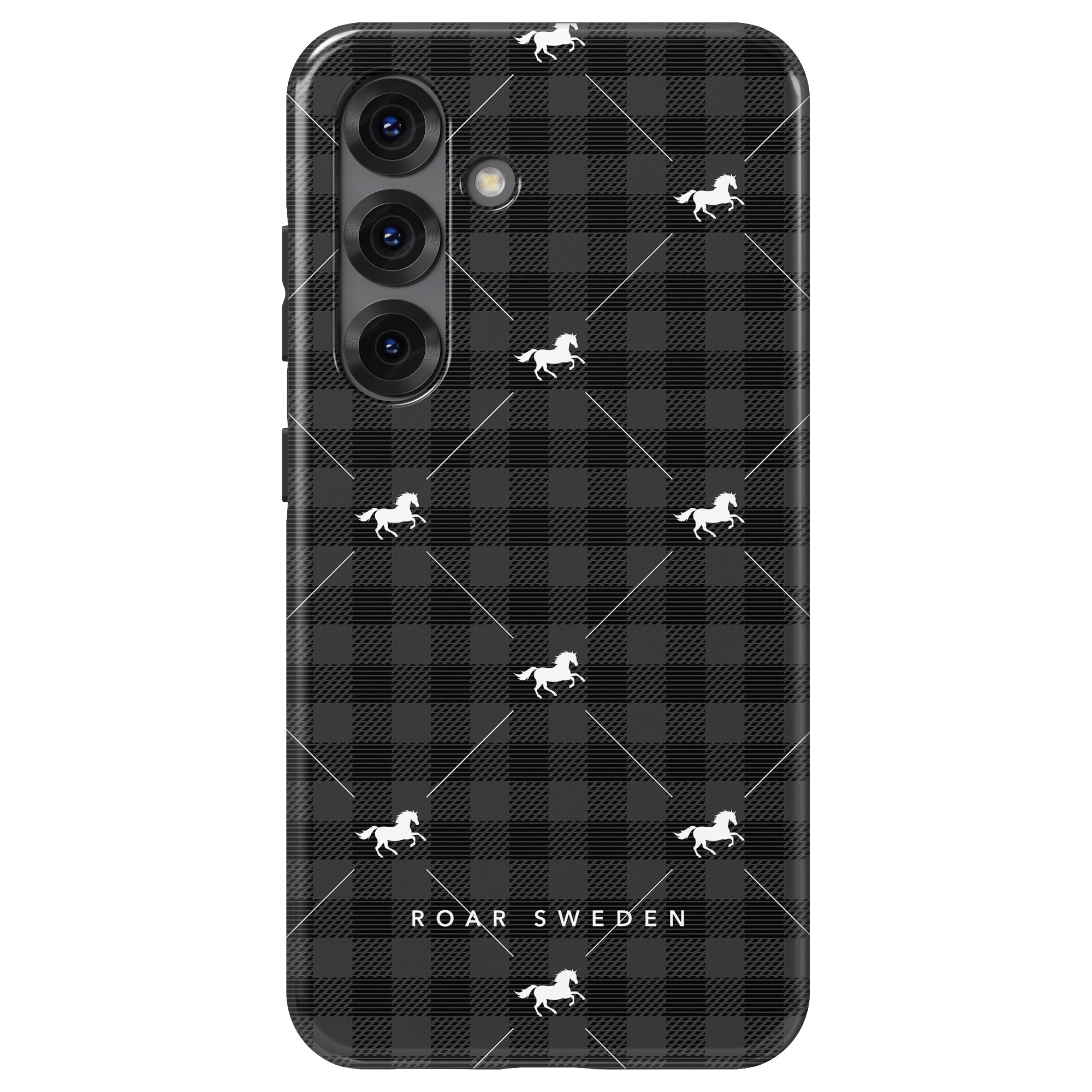 Plaid Horse Black - Tough Case - Roar Sweden