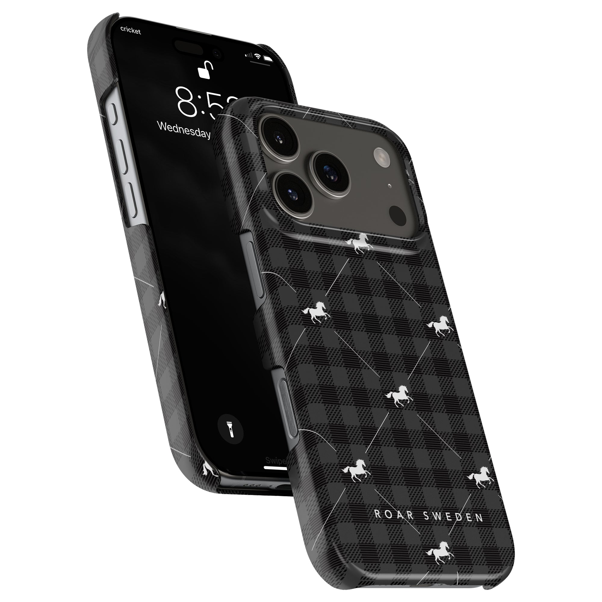 Plaid Horse Slim mobilskal – Plaid Horse Black