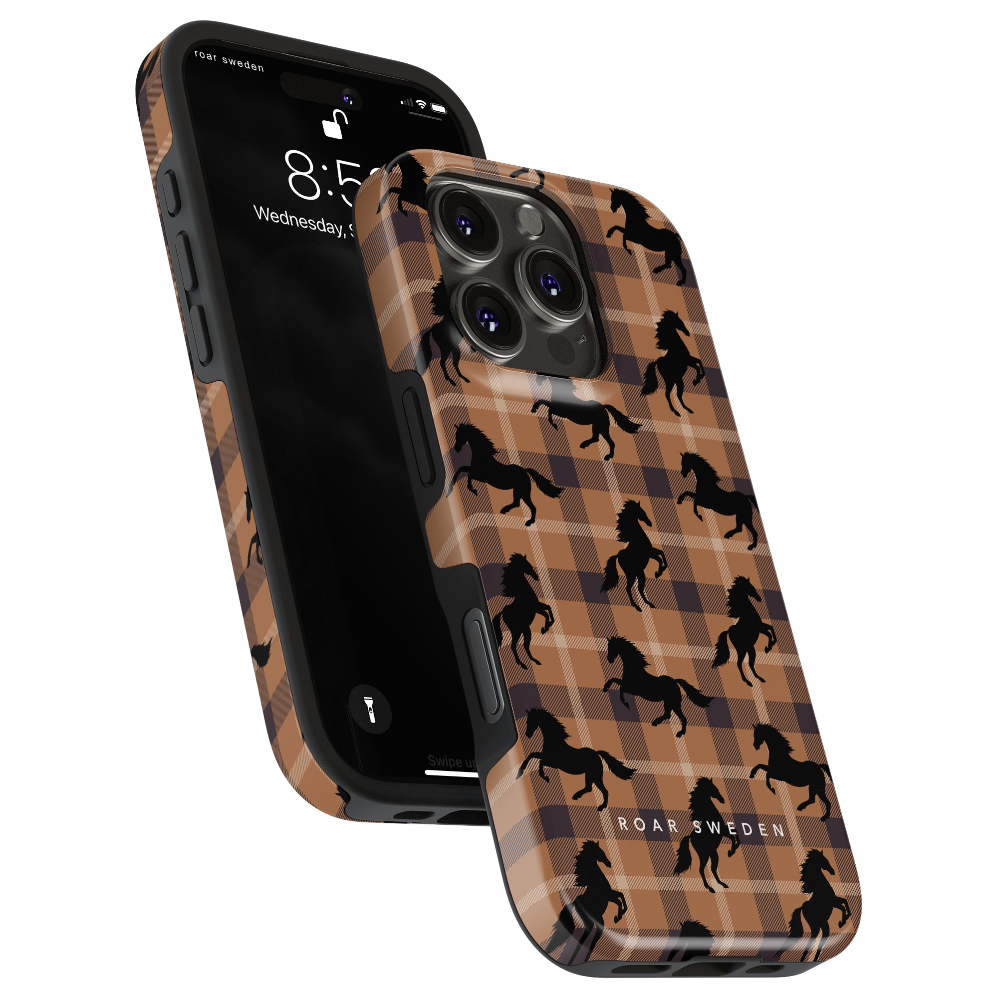Plaid Horse Brown - Tough Case - Roar Sweden