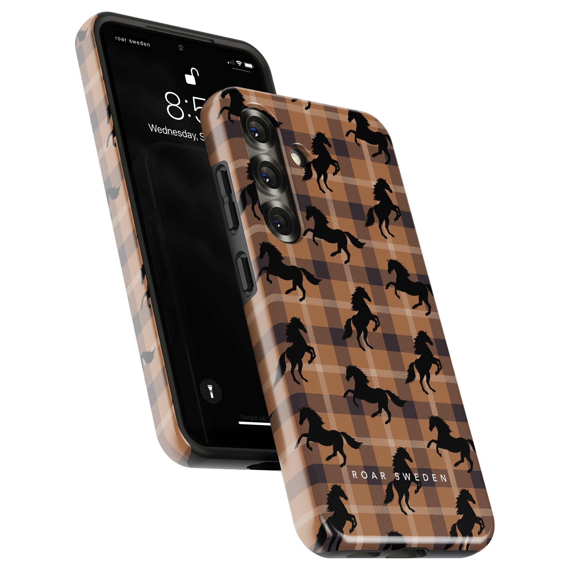 Plaid Horse Brown - Tough Case - Roar Sweden