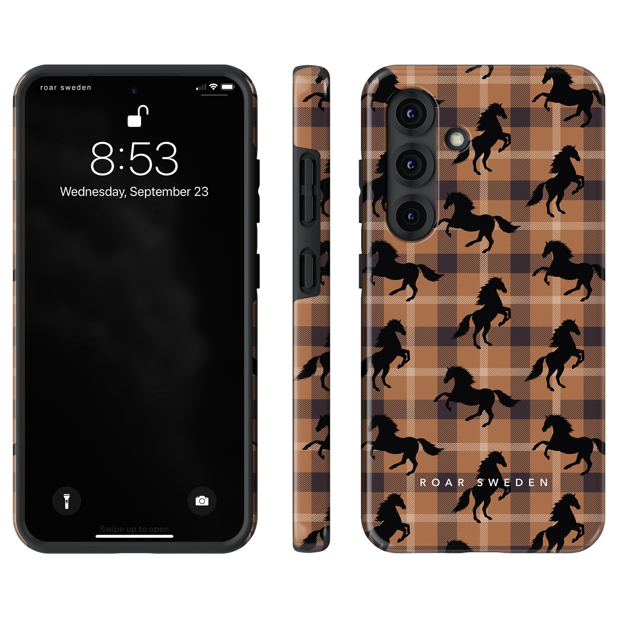 Plaid Horse Brown - Tough Case - Roar Sweden