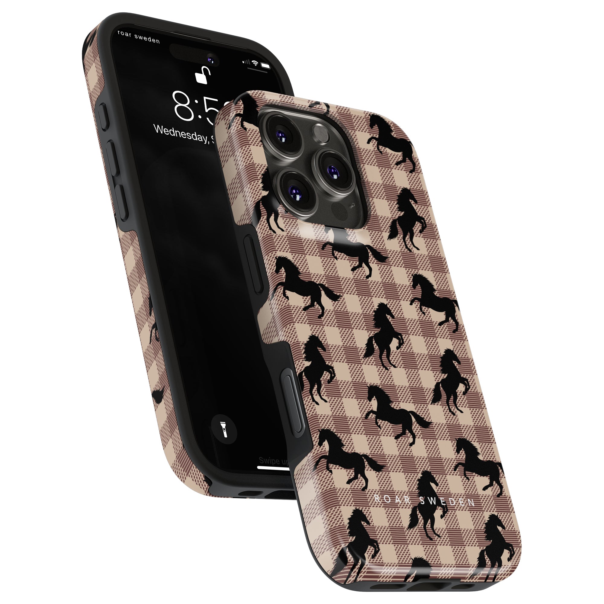 Plaid Horse Light Brown - Tough Case - Roar Sweden