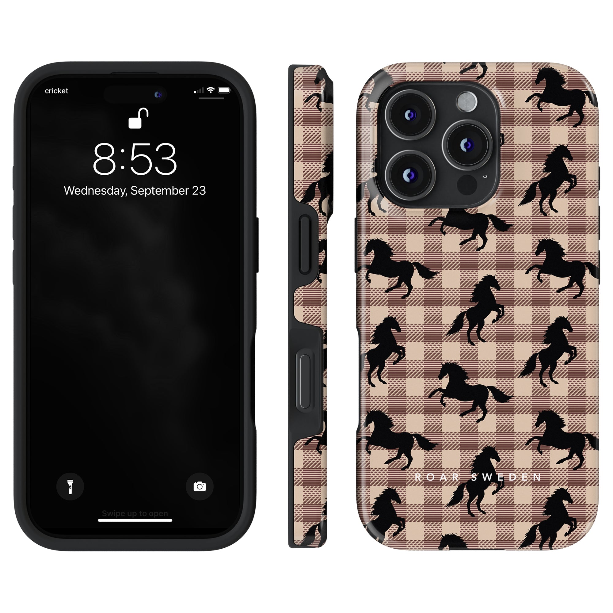 Plaid Horse Light Brown - Tough Case - Roar Sweden