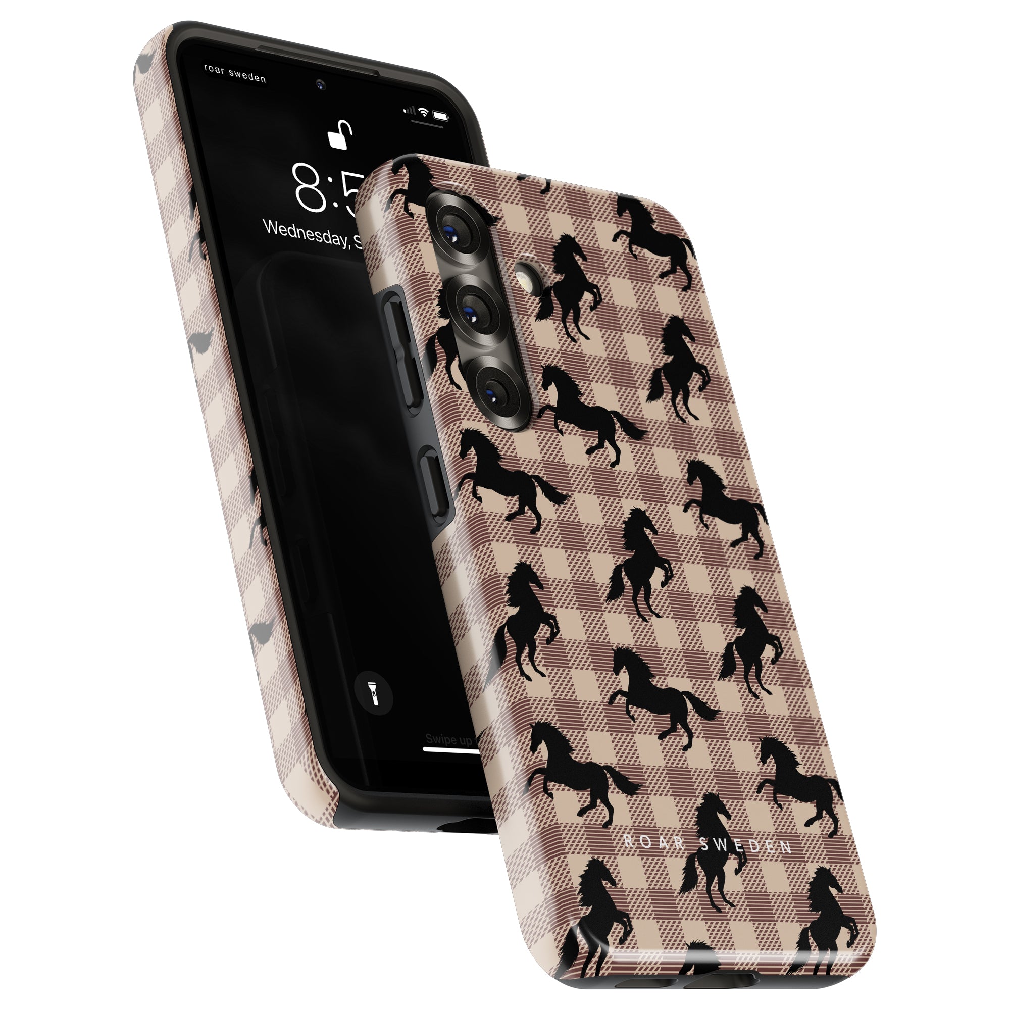 Plaid Horse Light Brown - Tough Case - Roar Sweden