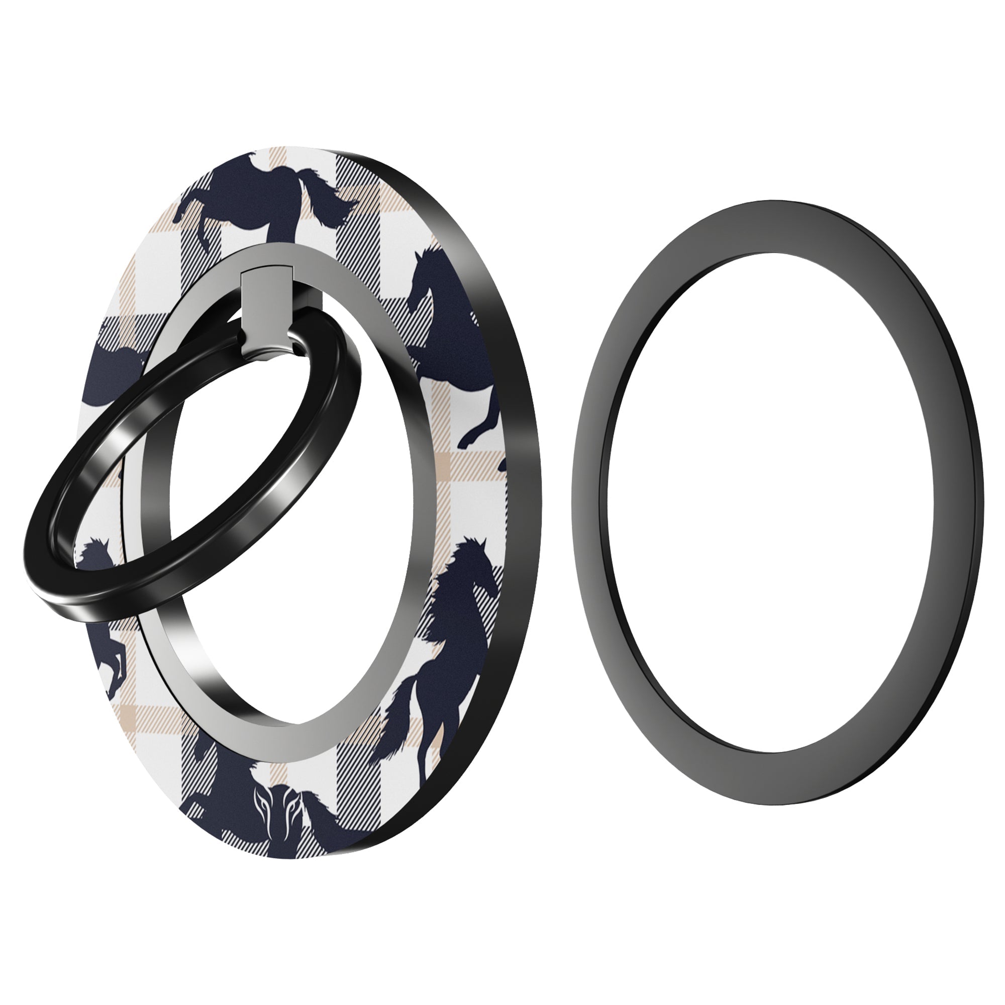 Plaid Horse White - Magnetring – magnetring för mobil