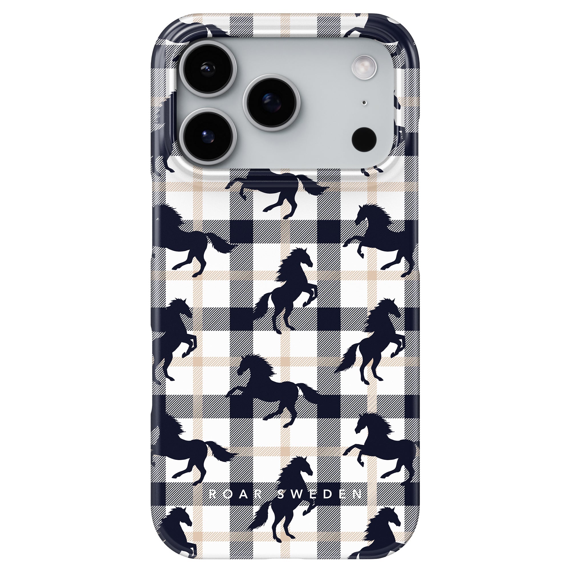 Plaid Horse Slim mobilskal – Plaid Horse White