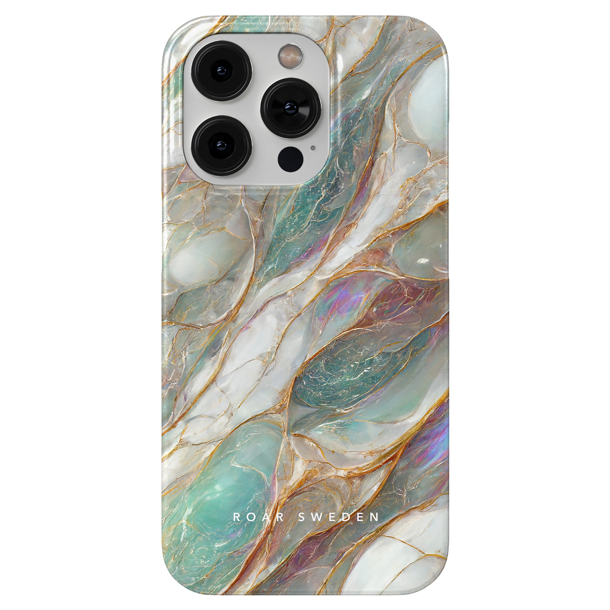 A Mother of Pearl slim case with multiple cameras.