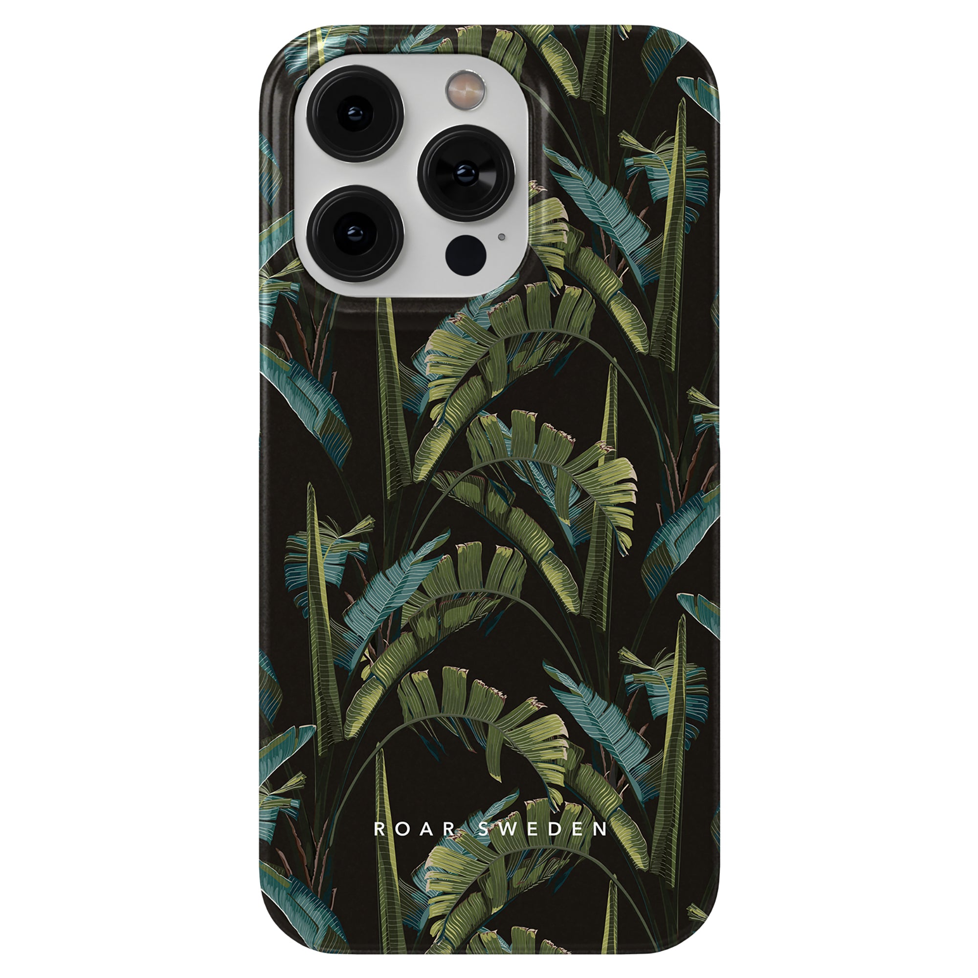 Tropical leaf pattern slim case smartphone case with camera cutouts from our Mystic Jungle - Slim case collection.