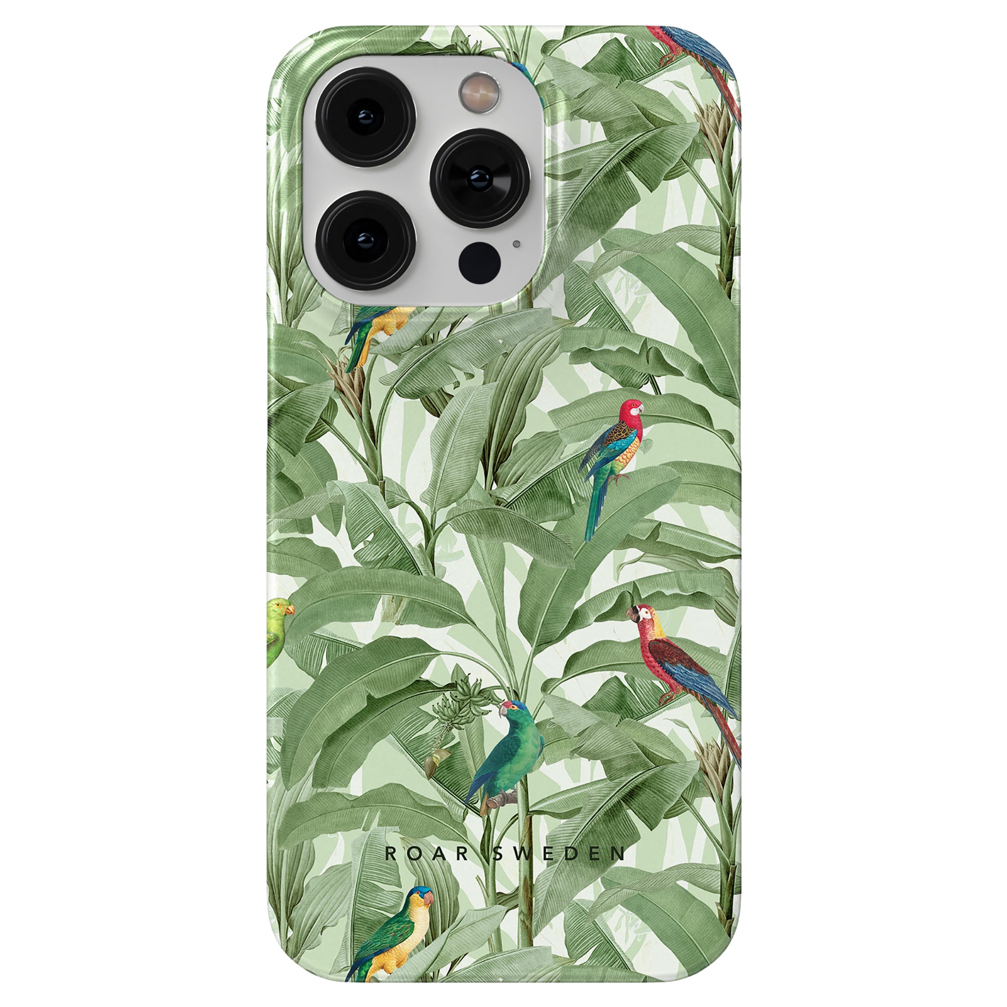 A Parrot Paradise - Slim case featuring a tropical leaf and parrot design is the perfect accessory for anyone looking to add a splash of nature to their device. With vibrant colors and a unique pattern, this case not only