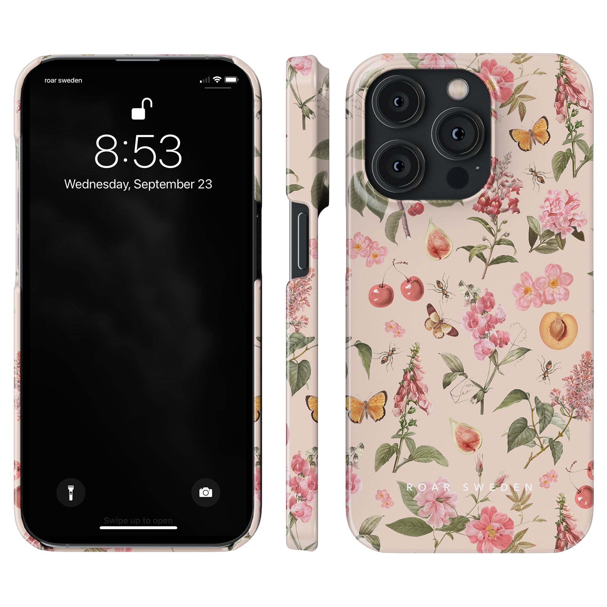 Smartphone with a Romantic Spring - Slim case showcasing the lock screen on a white background, perfect for product description and SEO keywords.