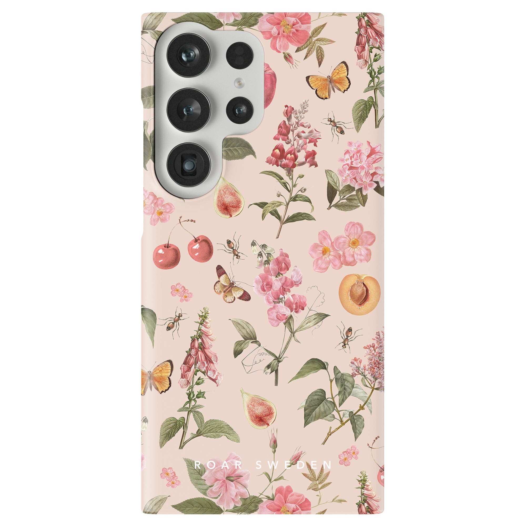 A smartphone with a Romantic Spring - Slim case featuring multiple camera lenses designed for enhanced SEO in product descriptions.