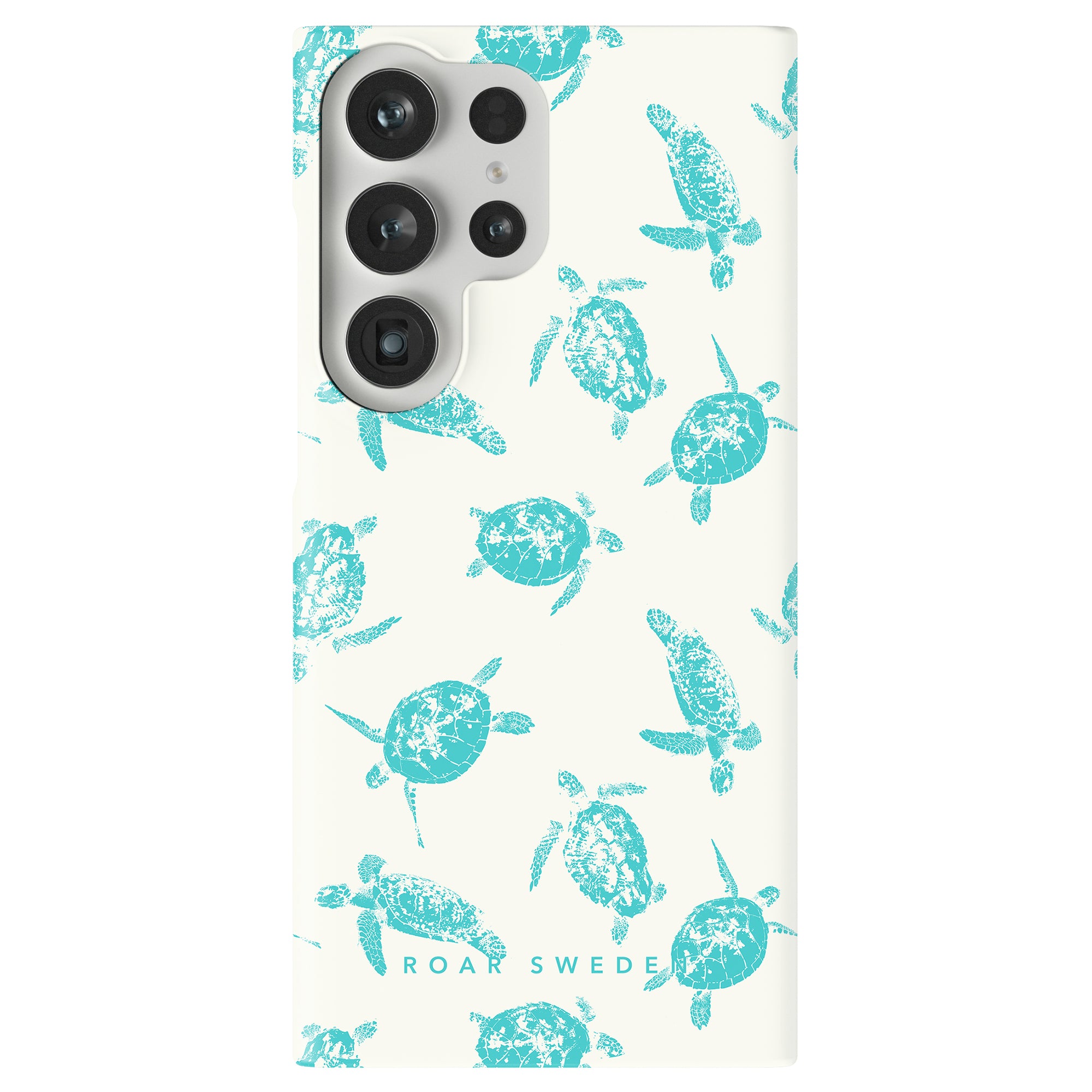 A smartphone with a Sea Turtles - Slim case and a triple-lens camera, featuring nourishing ingredients.
