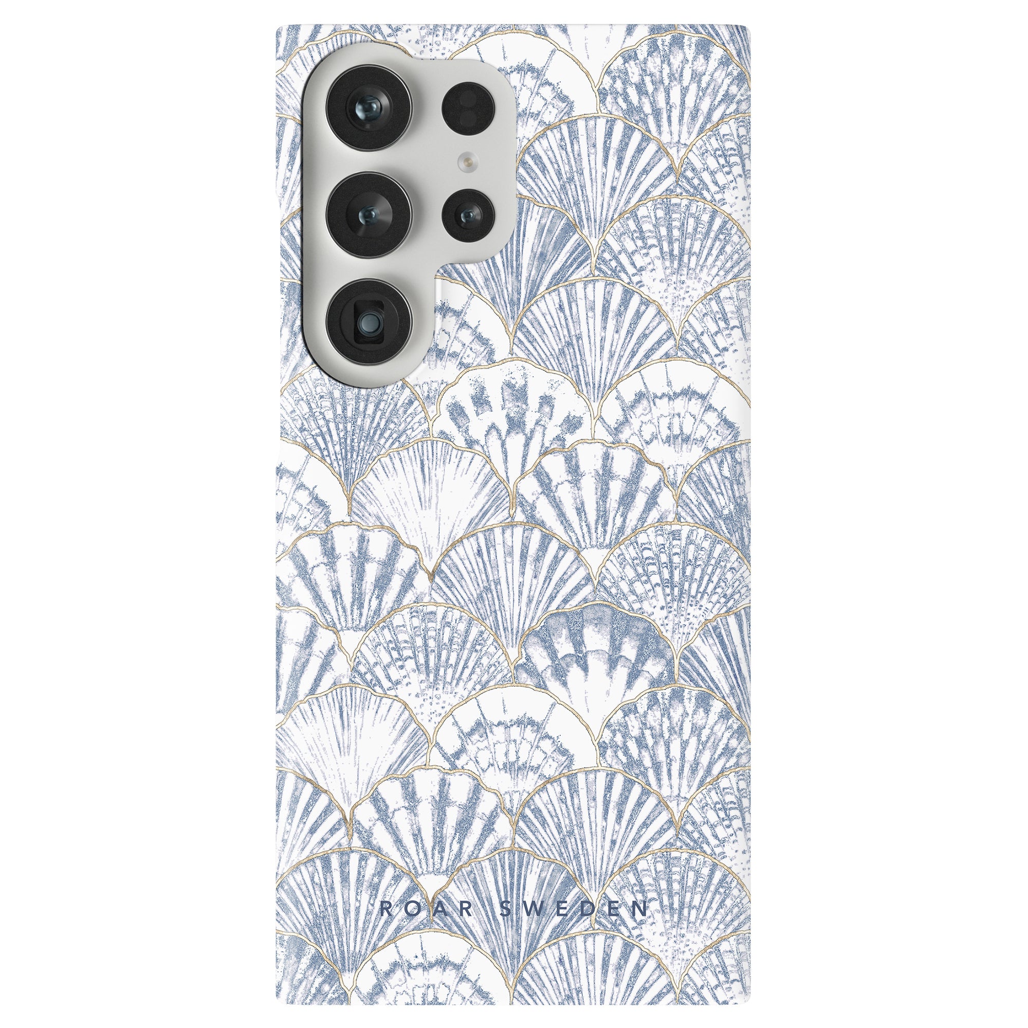 A smartphone with a Valencia - Slim case from the ocean collection and a triple camera setup.