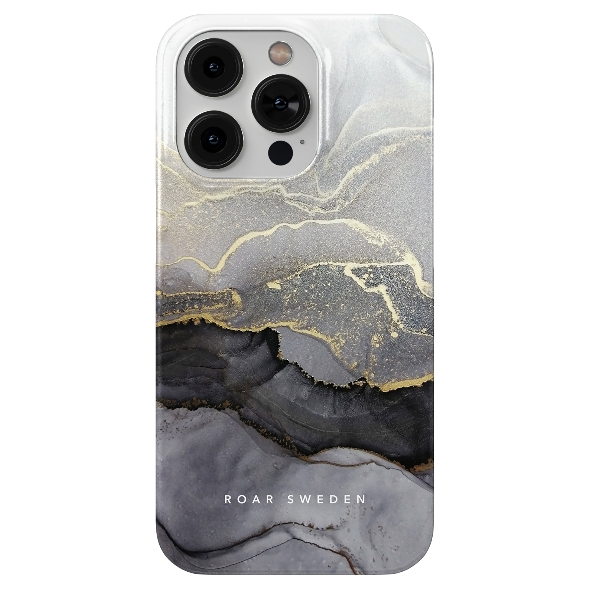 Enhance your smartphone with this elegant Sparkle - Slim case featuring a black and gold marble design.
