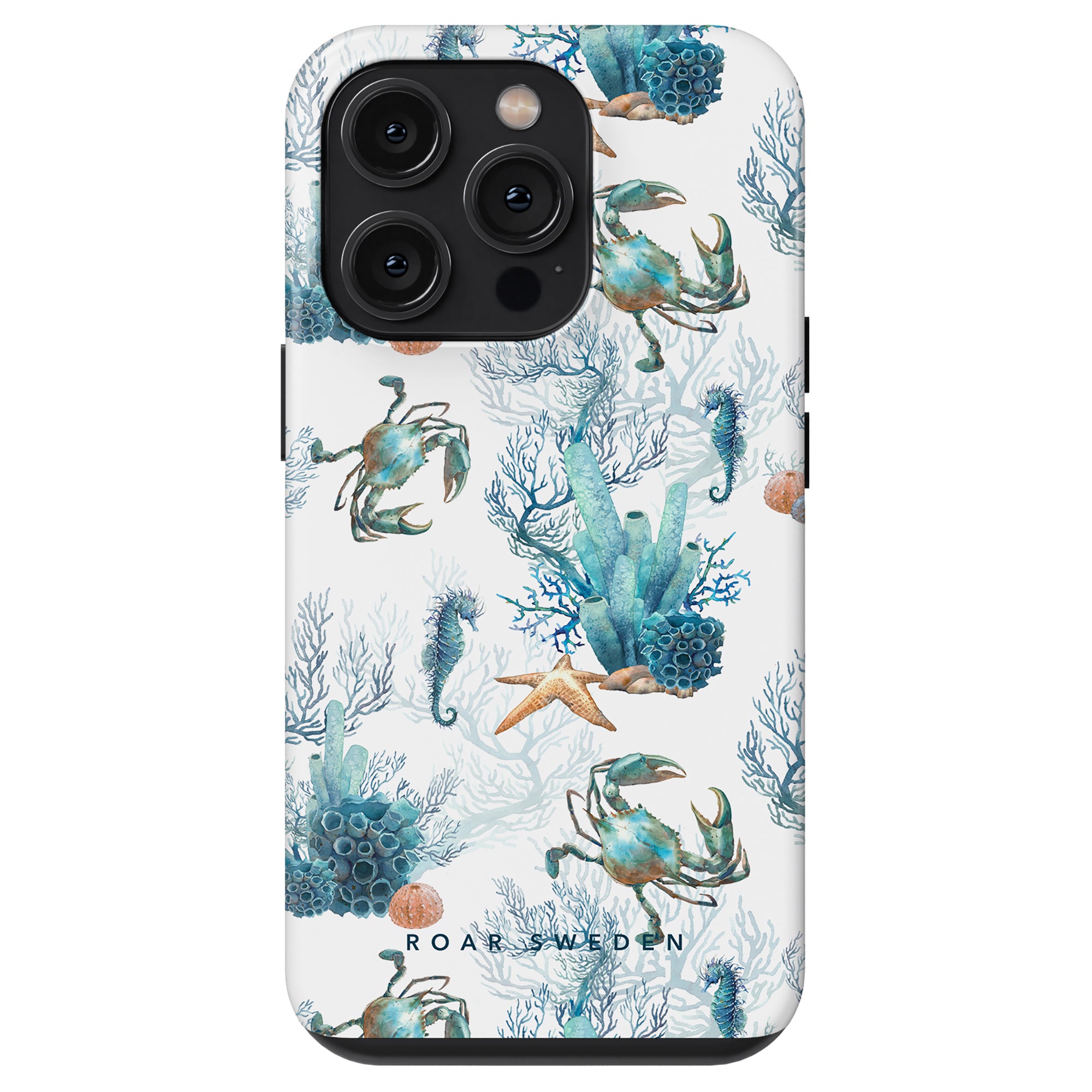 Sentence with Product Name: Smartphone with Crab Reef - Tough Case design from our ocean collection.