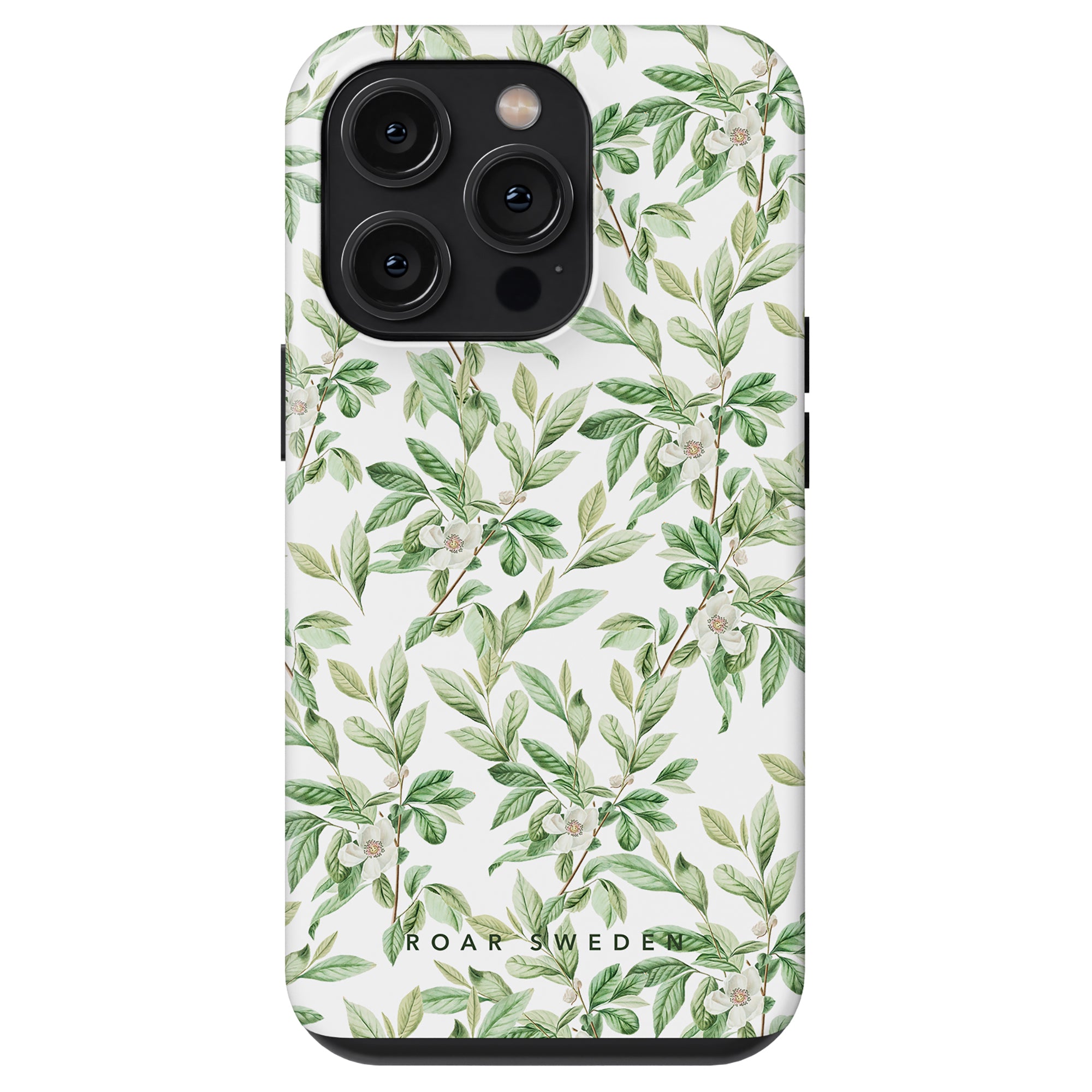Smartphone with Spring Leaves - Tough Case and triple camera system.