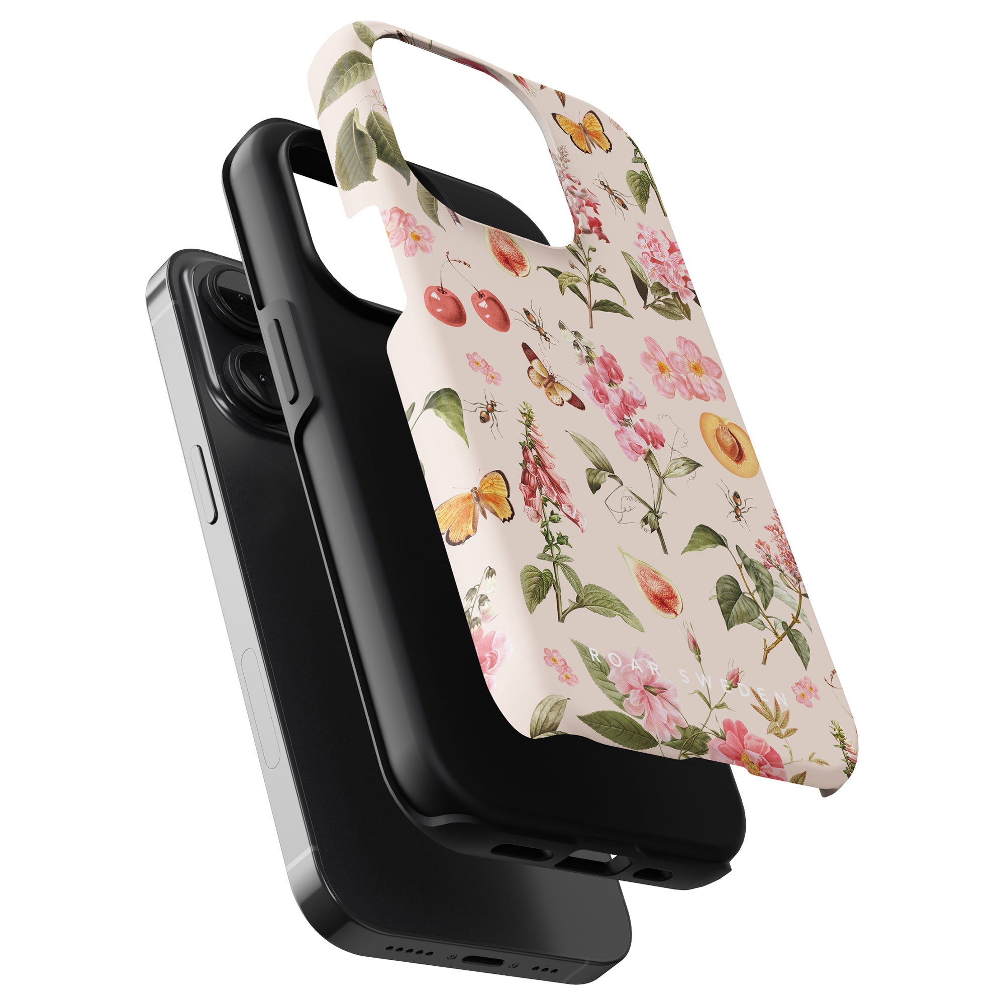 A smartphone with a Romantic Spring - Tough Case attached to a wireless charging dock.