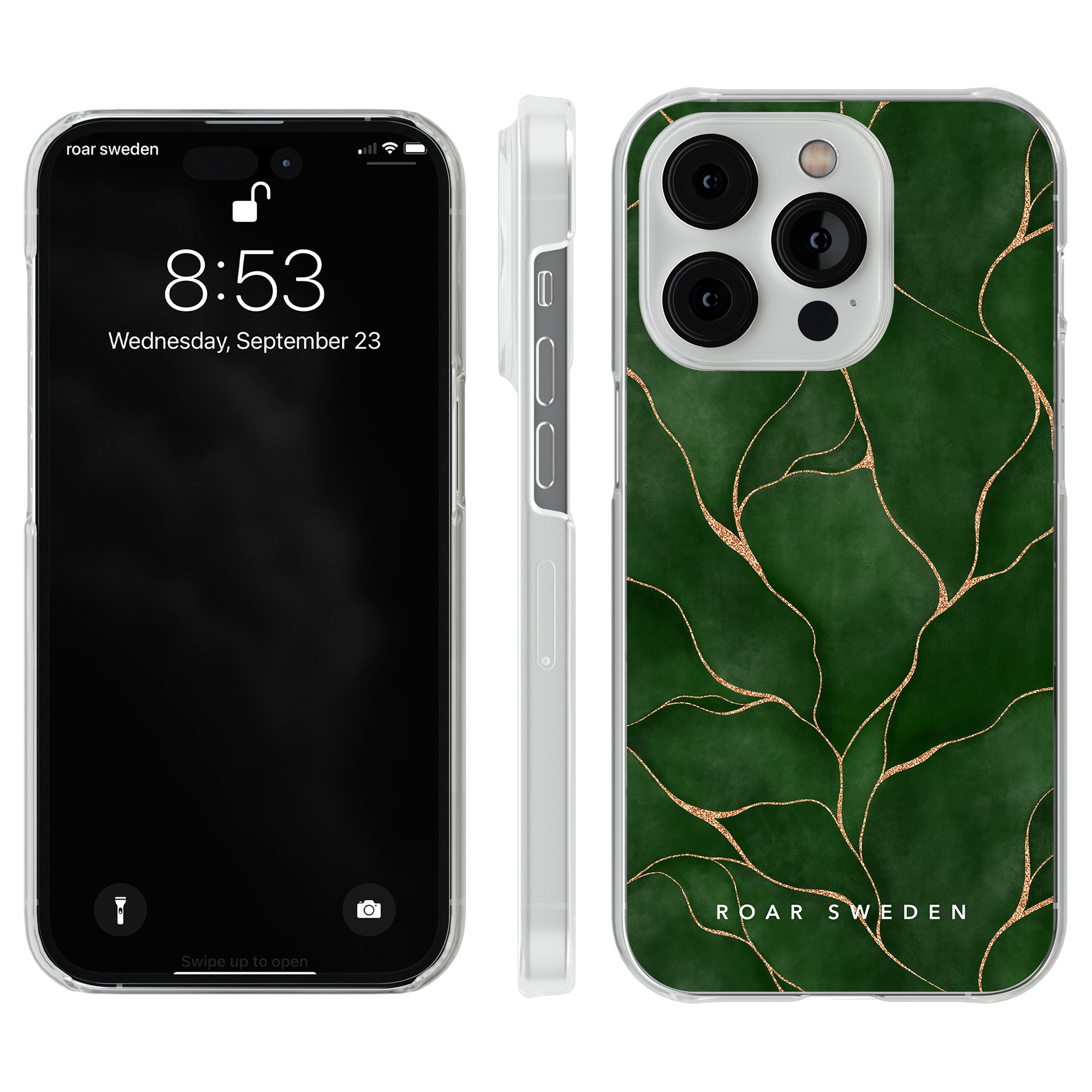 A Tree of Life - Clear Case iphone-fodral med ett grönt lövmönster, inspirerat av Livets träd.