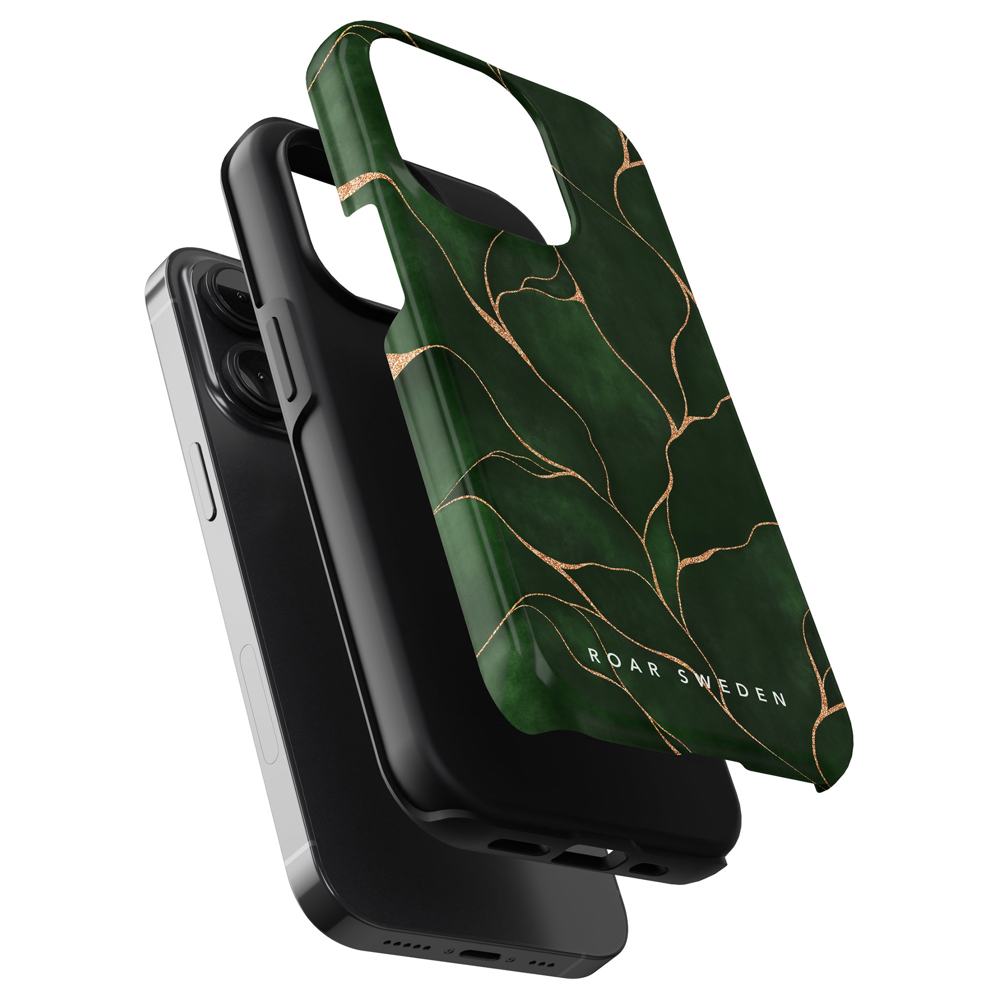 Ett tufft grönt marmorfodral till iphone 11 pro, inspirerat av naturens djupaste rötter och Tree of Life - Tough Case Swedens.